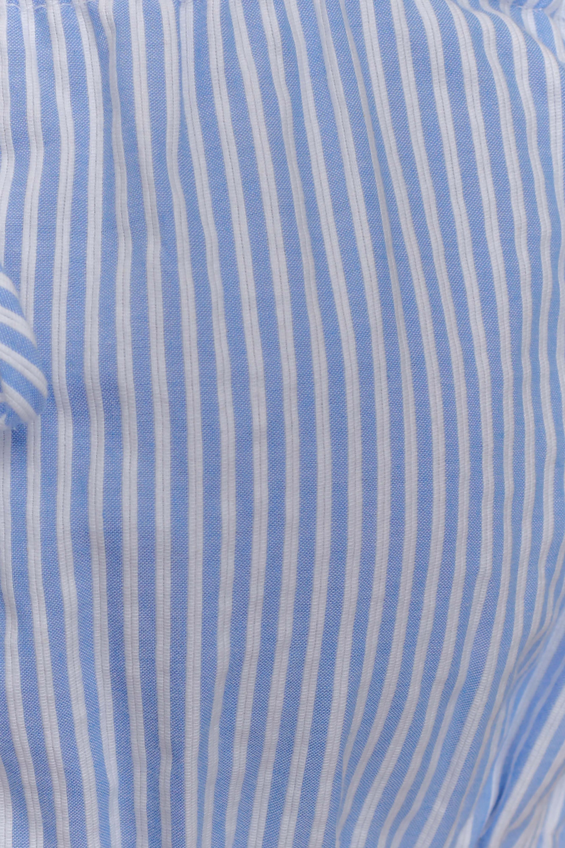 Gretel Sleeveless Crop Top - Blue Pinstripe #7