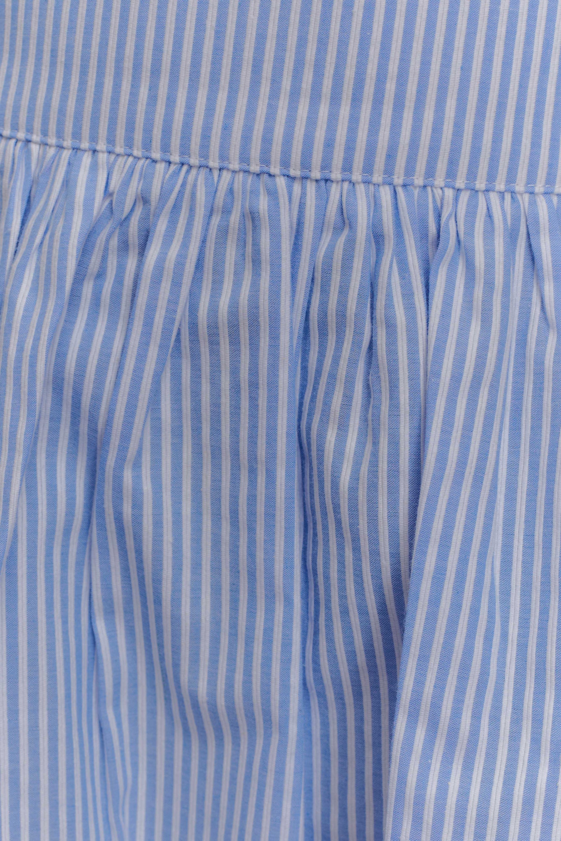 Gretel Hem Mini Skirt - Blue Pinstripe #7