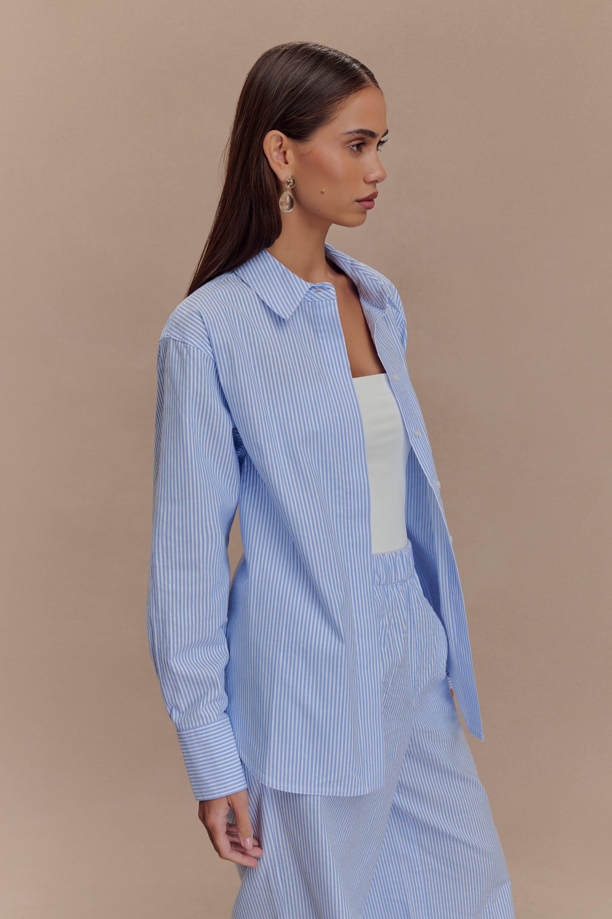 Hansen Oversized Shirt - Blue Pinstripe #4
