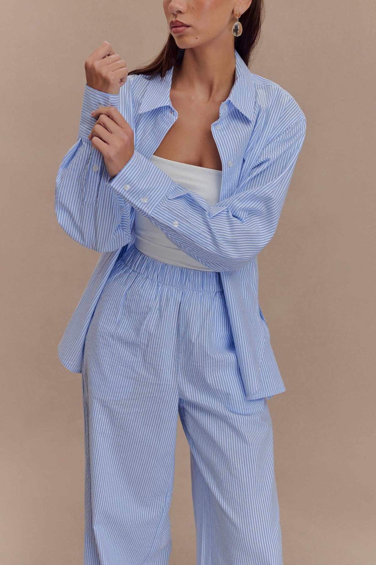 Hansen Oversized Shirt - Blue Pinstripe #4