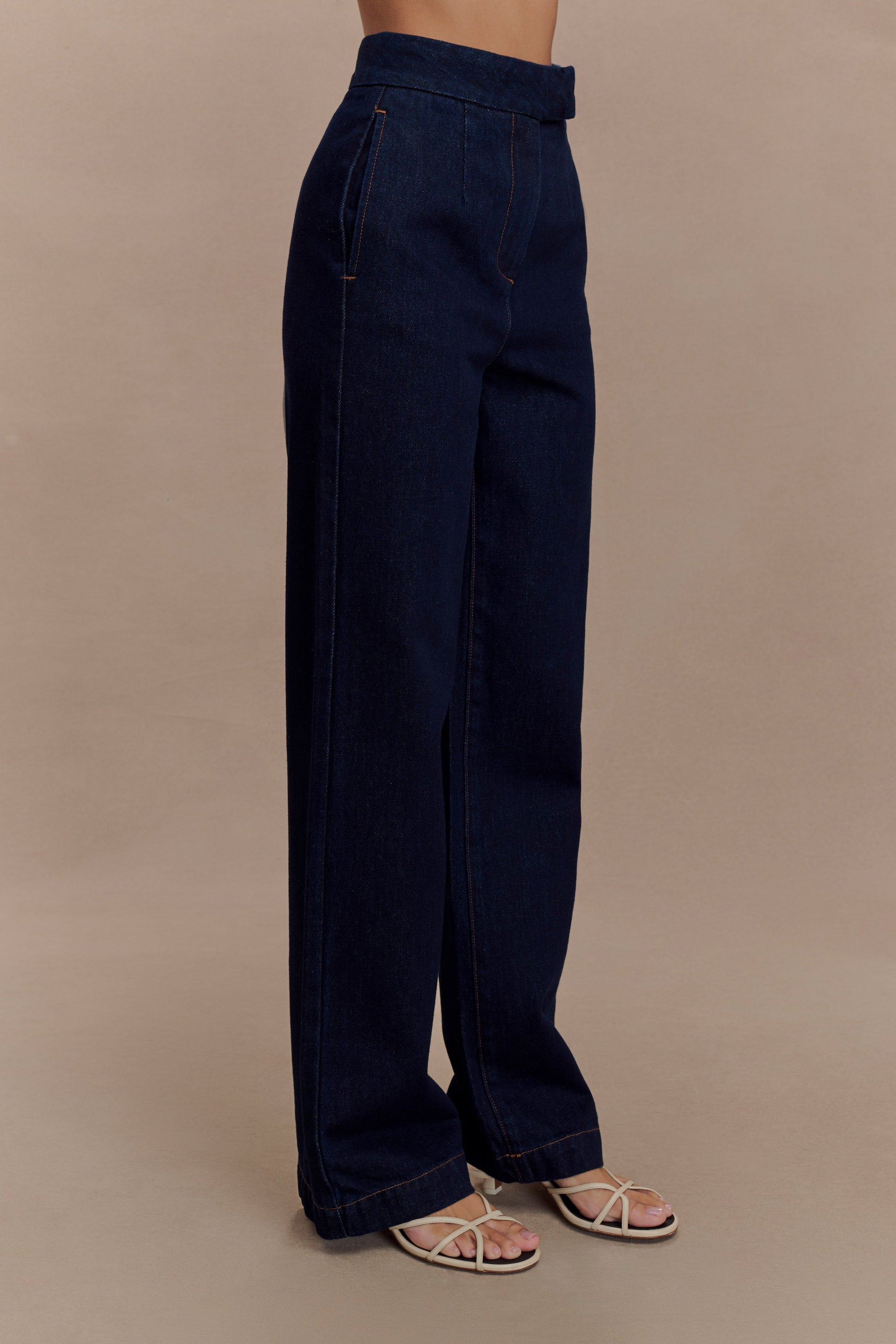 Rayne Wide Leg Denim Jeans - Indigo Blue #3