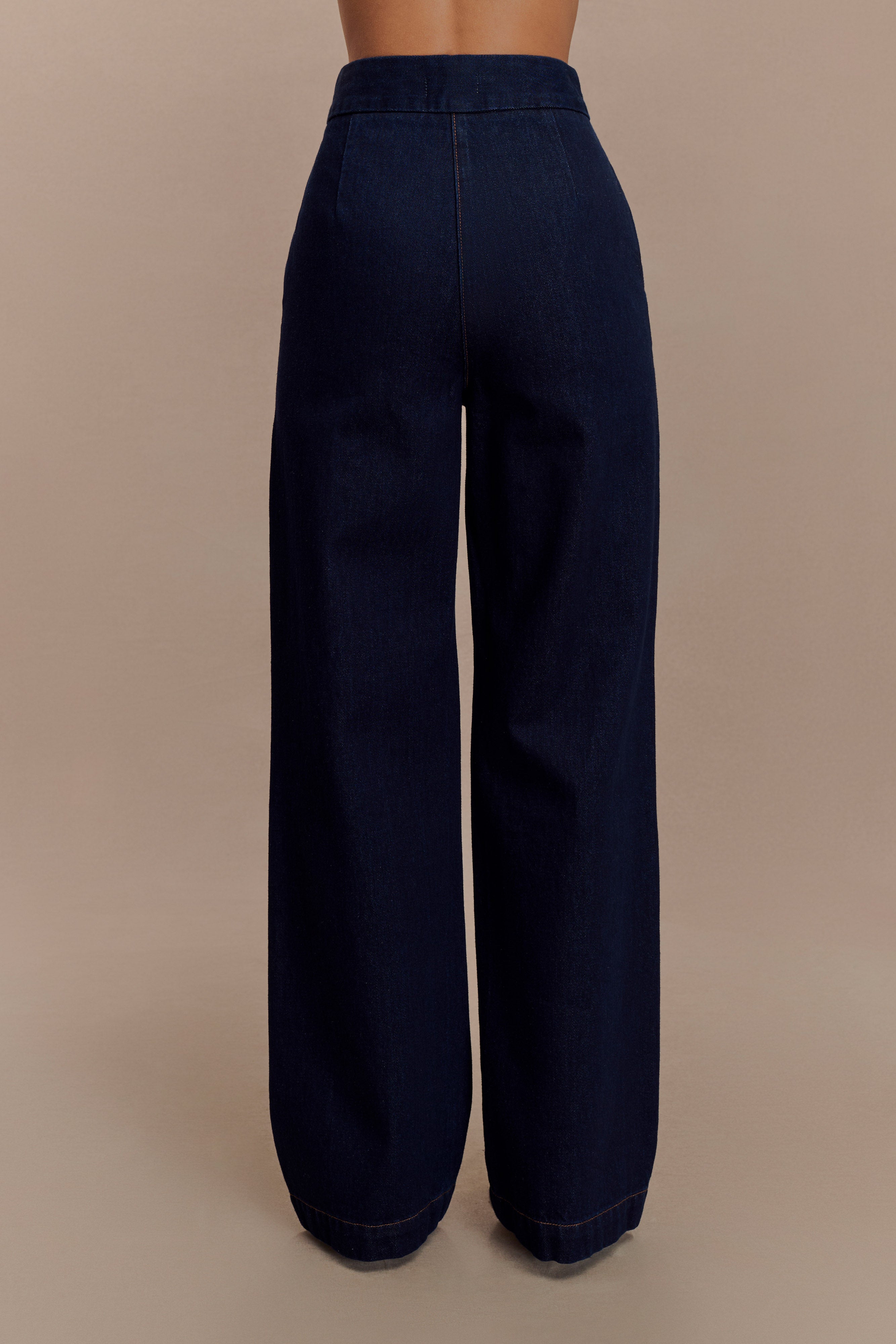 Rayne Wide Leg Denim Jeans - Indigo Blue | MESHKI UK