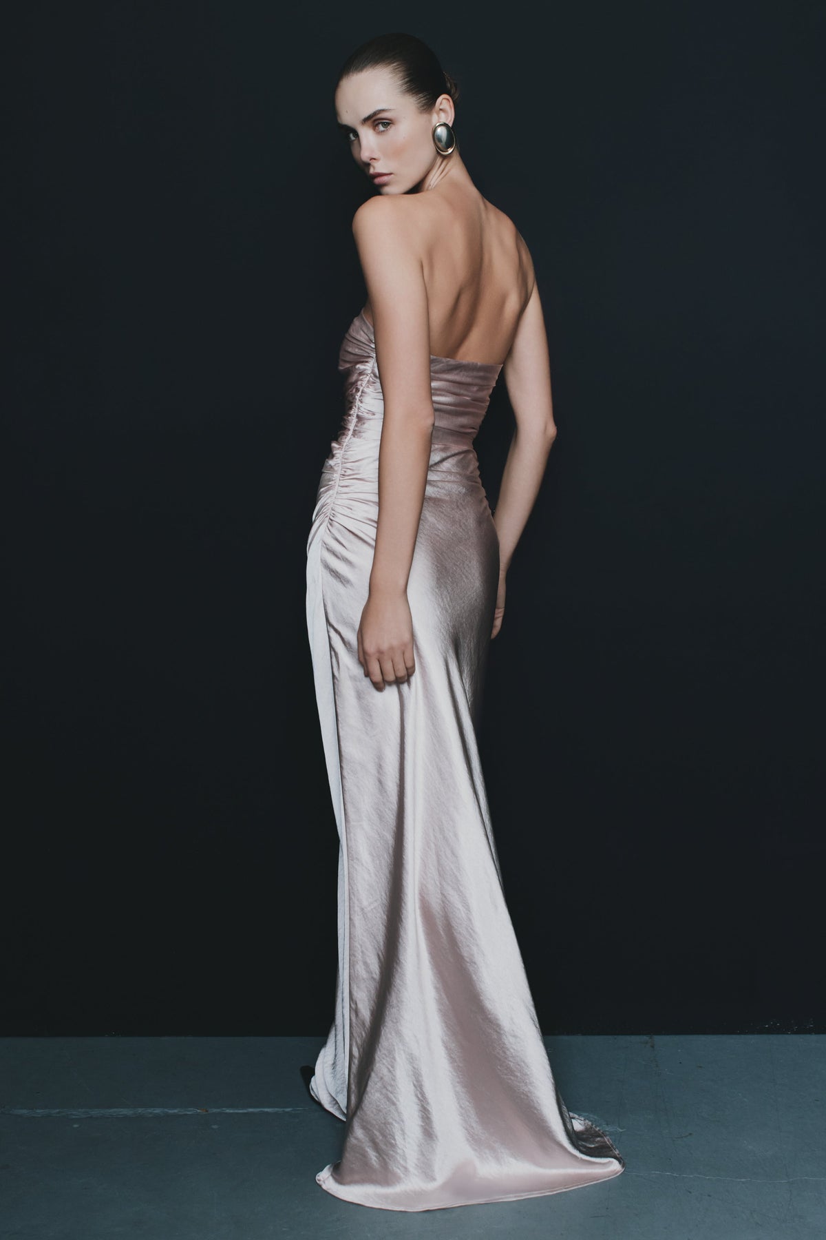 Cedar Strapless Satin Maxi Dress - Soft Pink #4