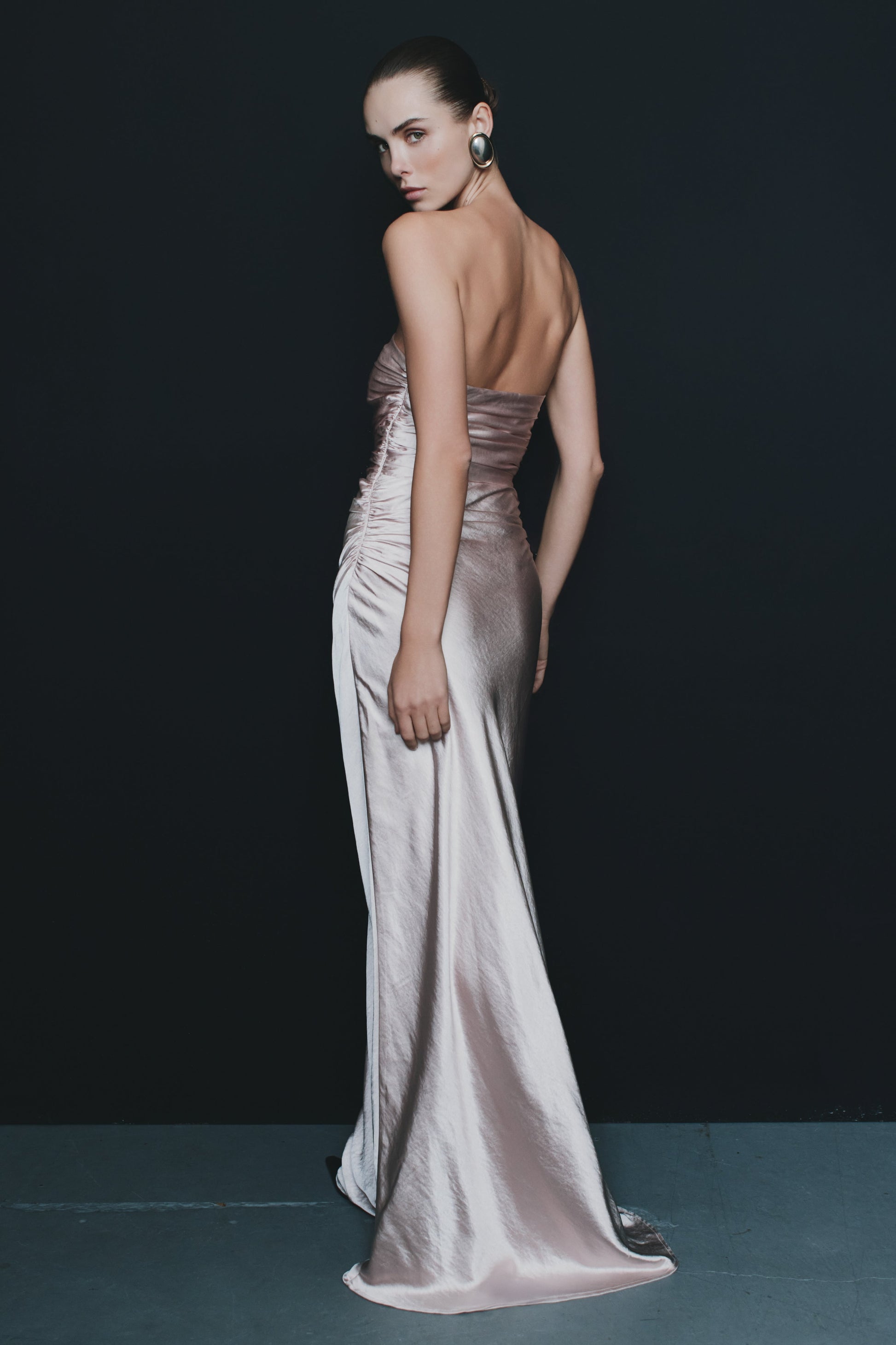 Cedar Strapless Satin Maxi Dress - Soft Pink #4