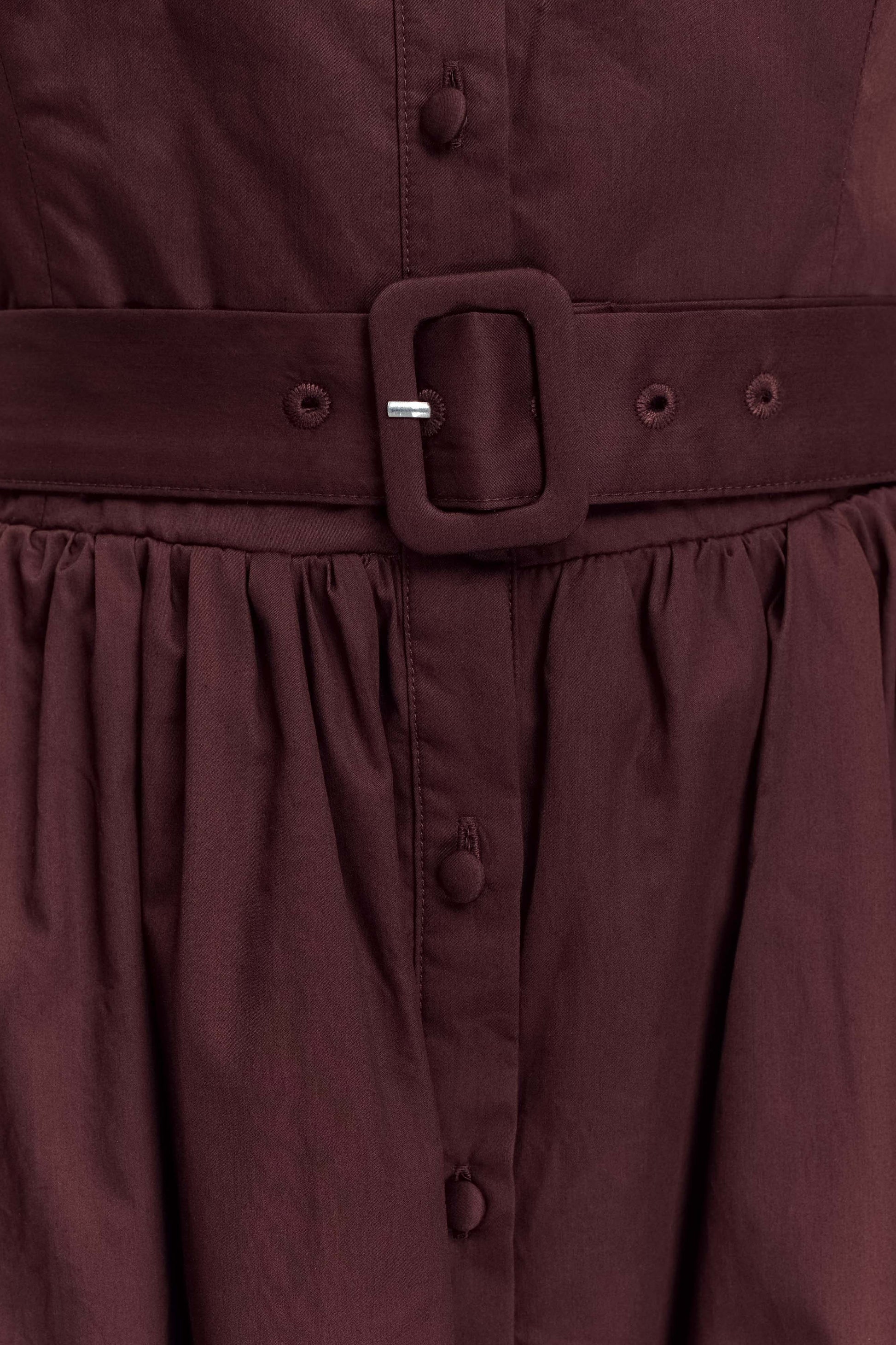 Cindy Collared Midi Dress - Chocolate #7