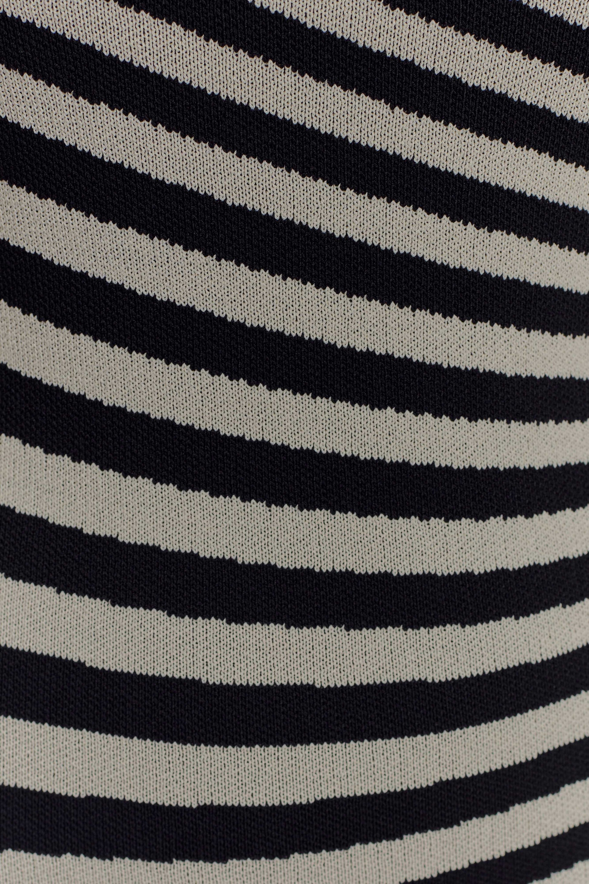 Raven Striped Knit Midi Dress - Black/White #6