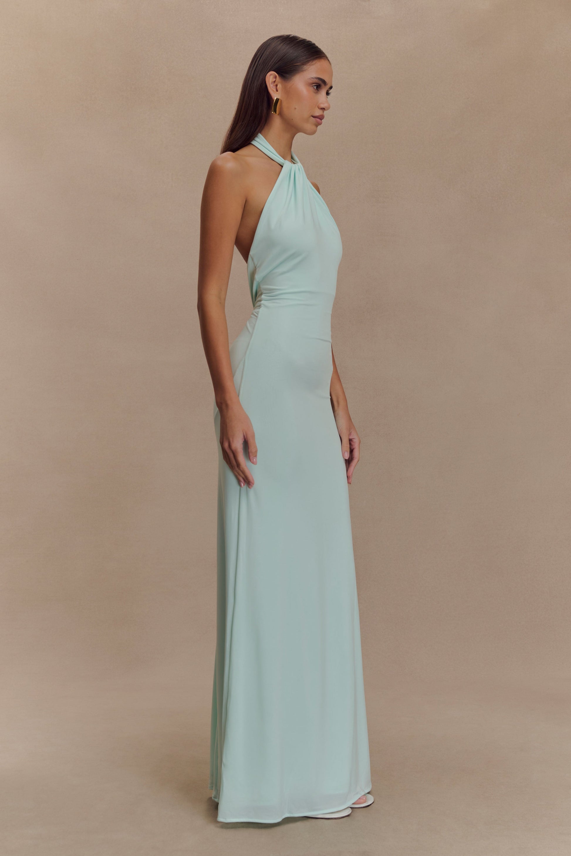 Elyna Slinky Halter Maxi Dress - Lagoon #6
