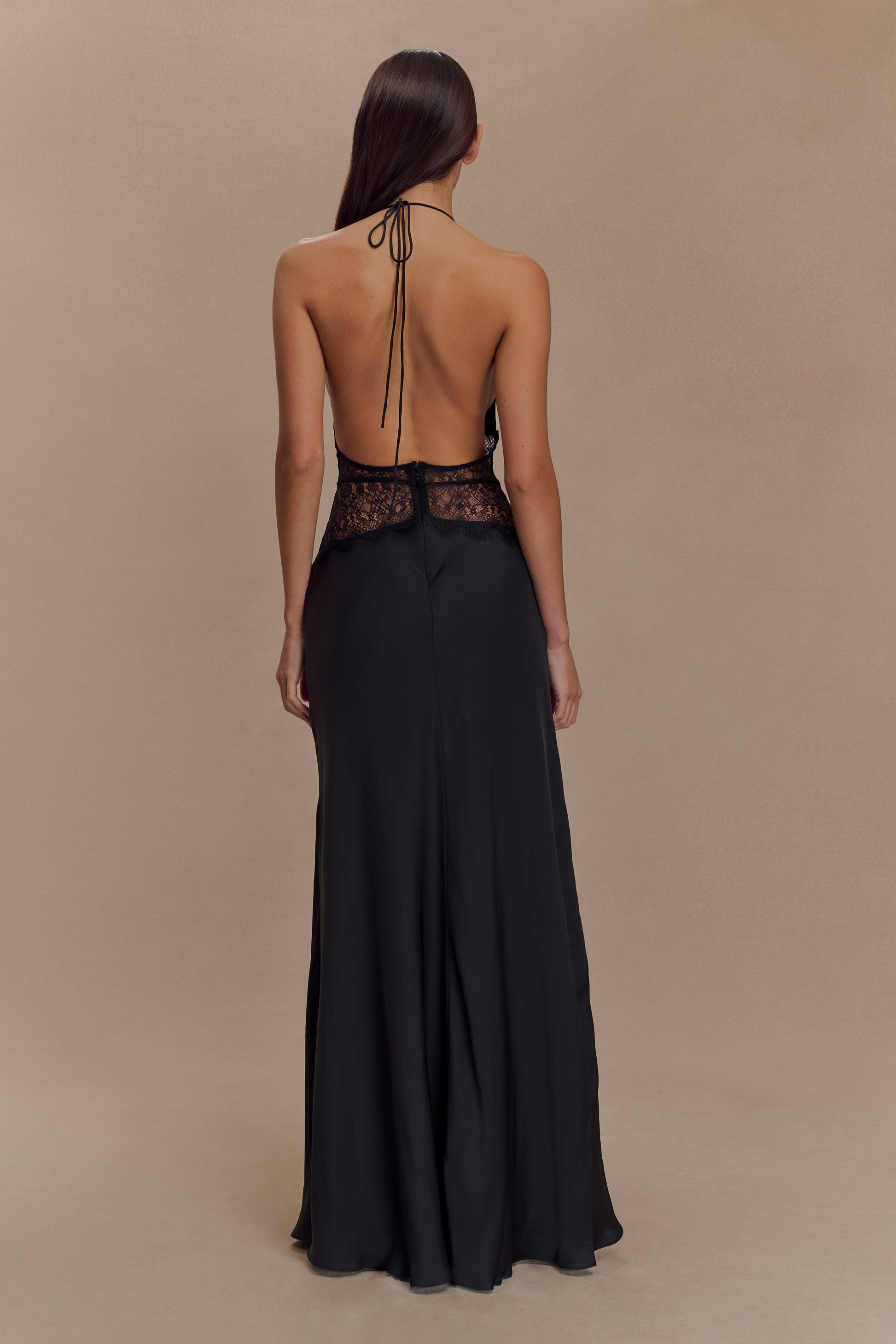 Dinah Lace And Satin Maxi Dress - Black #2
