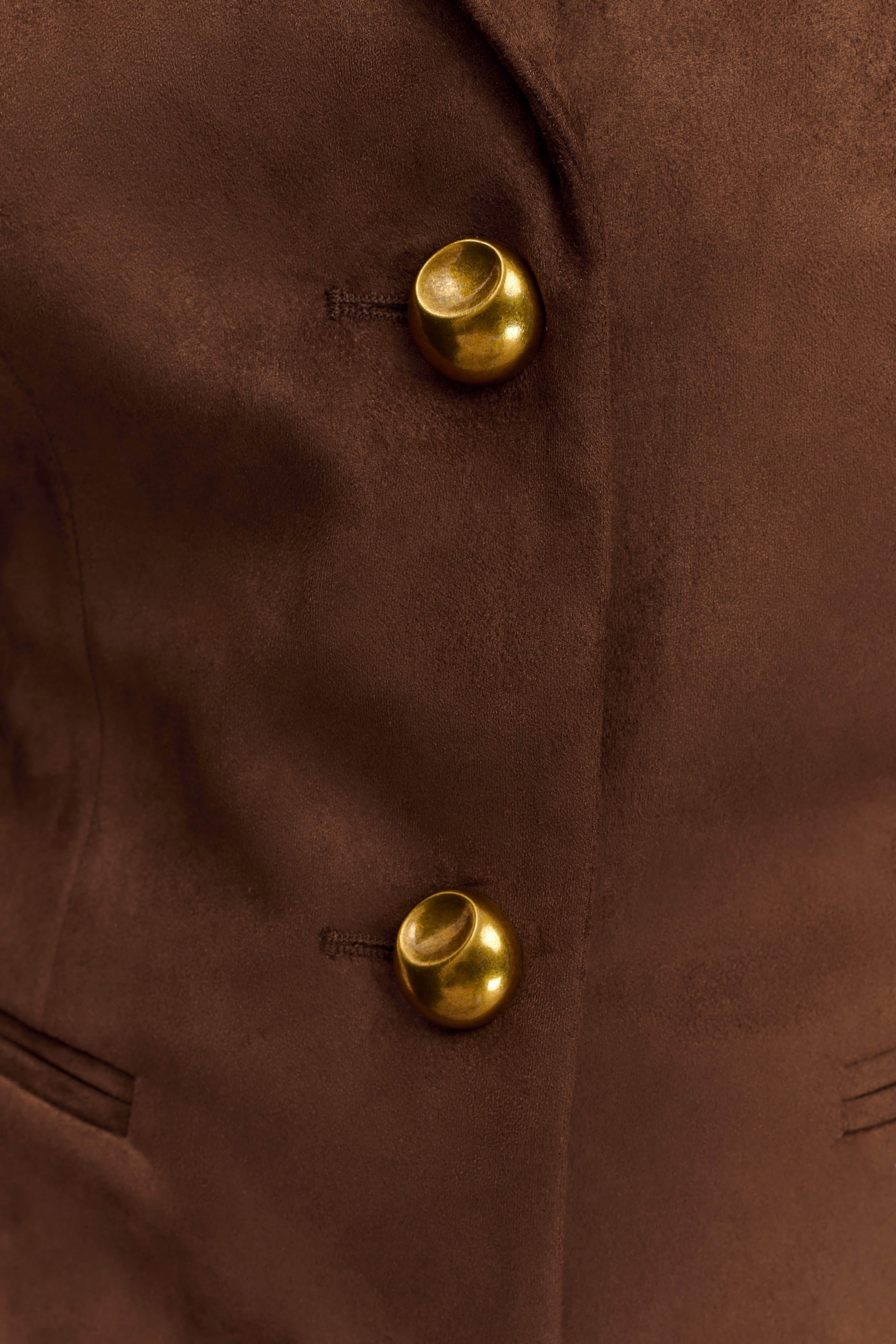 Sally Faux Suede Cinched Blazer - Milk Chocolate #7