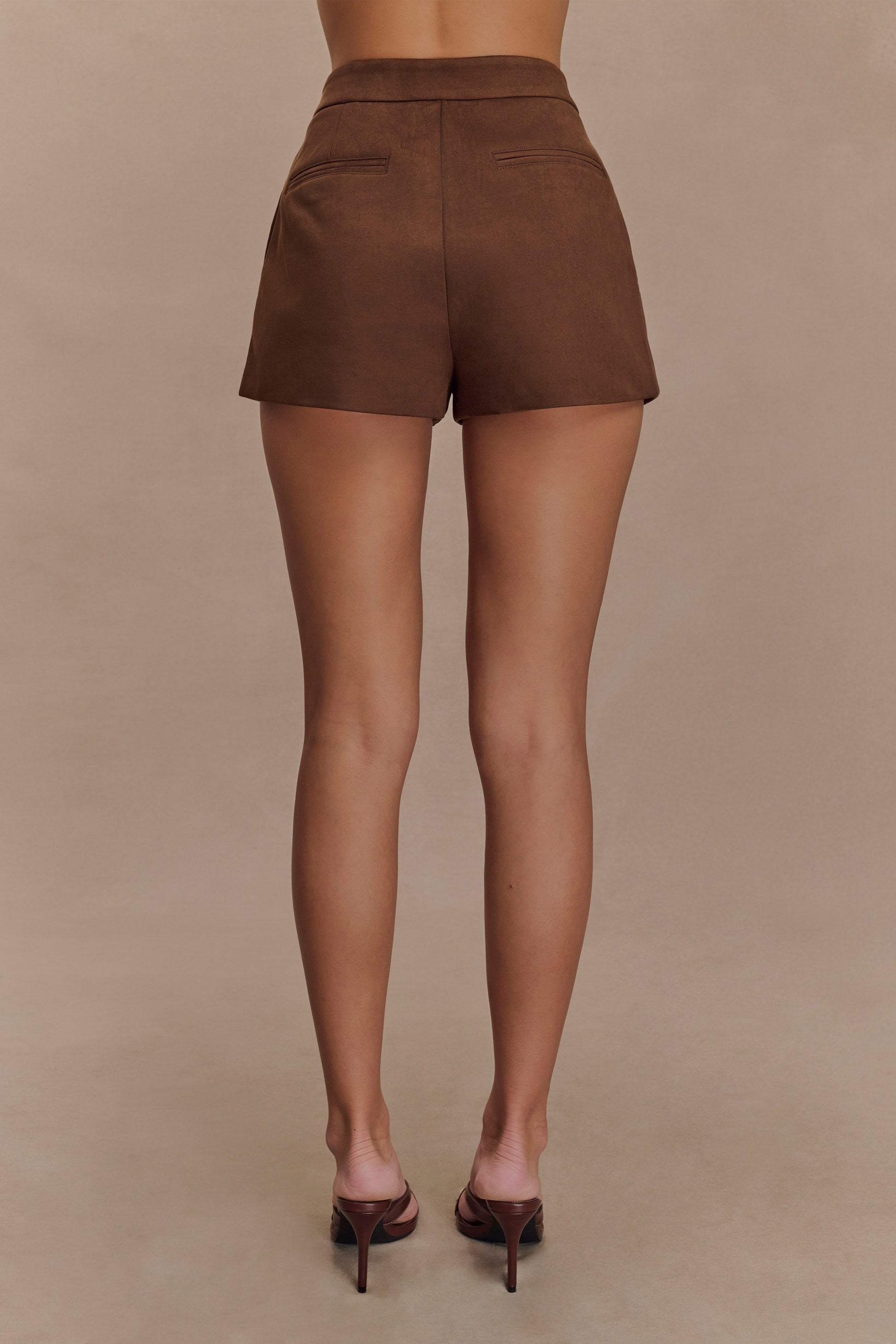 Sally Faux Suede Short - Milk Chocolate #2