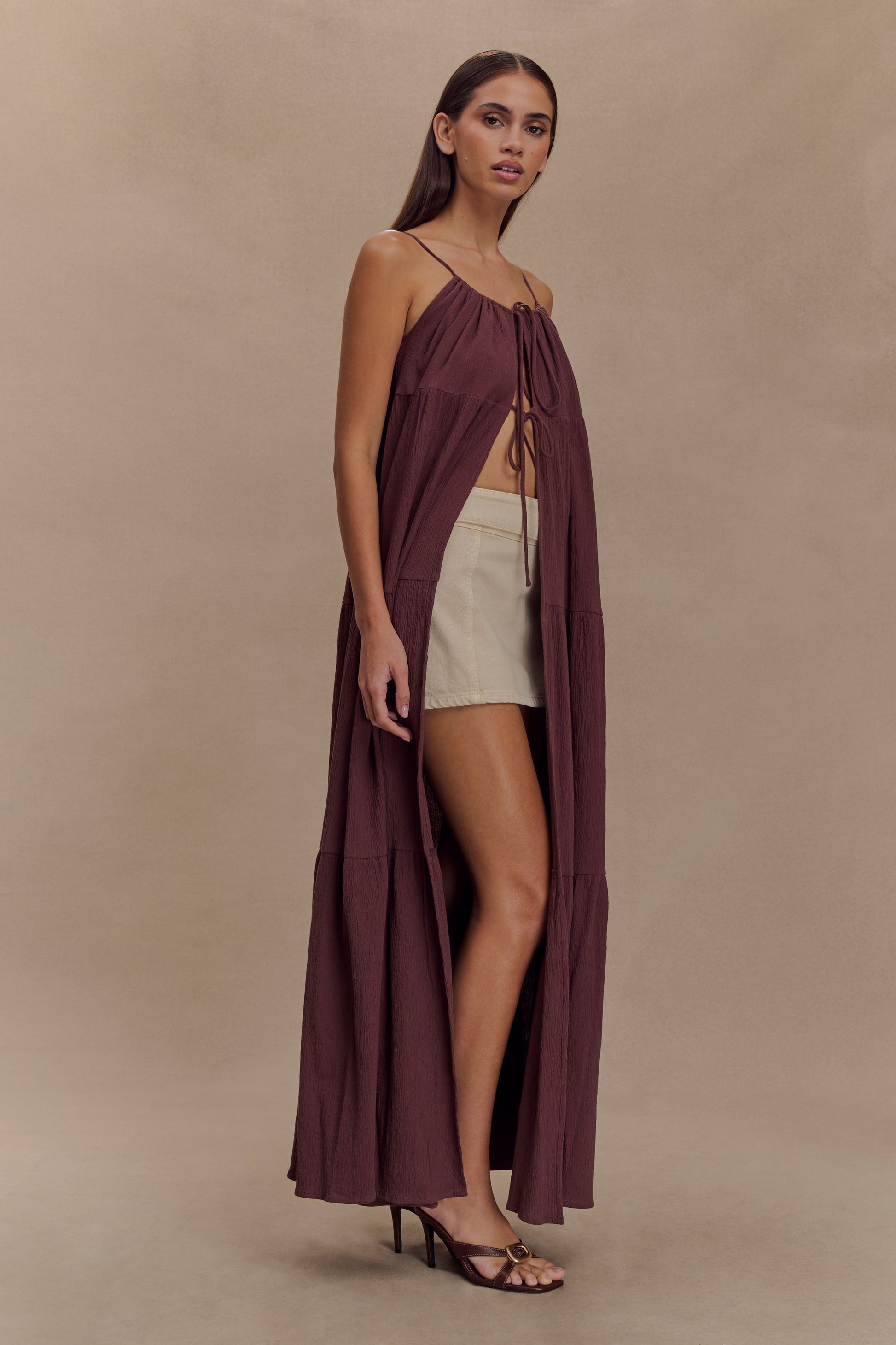 Lenny Front Tie Top - Chocolate #6