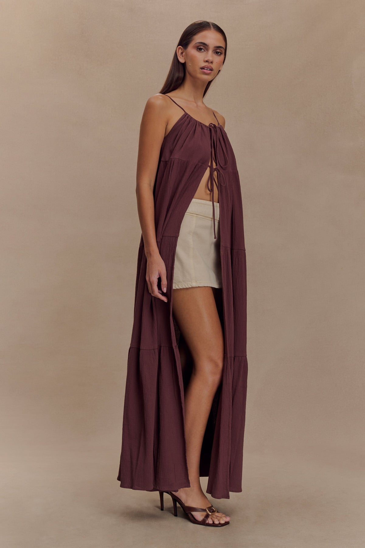 Lenny Front Tie Top - Chocolate #6