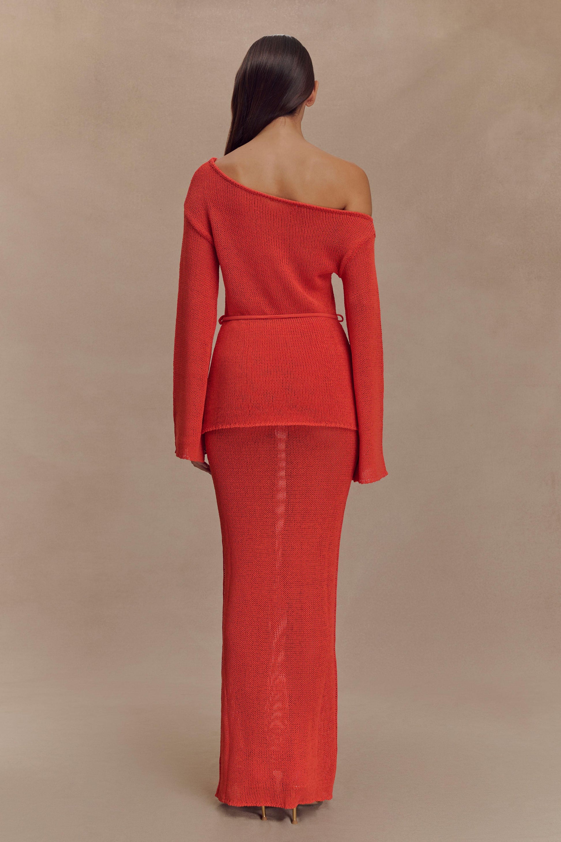 Reagan Knit Maxi Skirt - Orange #6