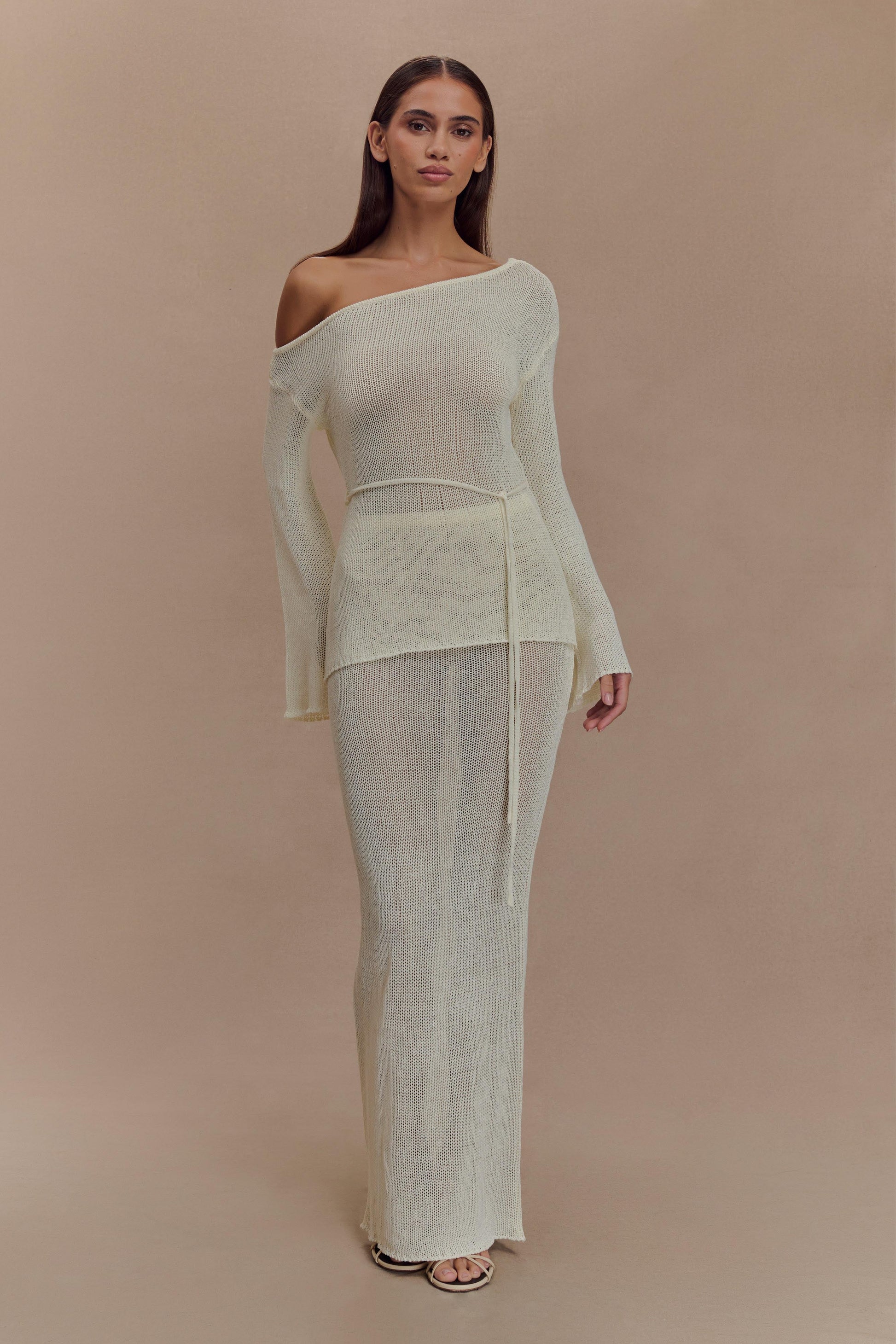 Reagan Off Shoulder Knit Top - White #7