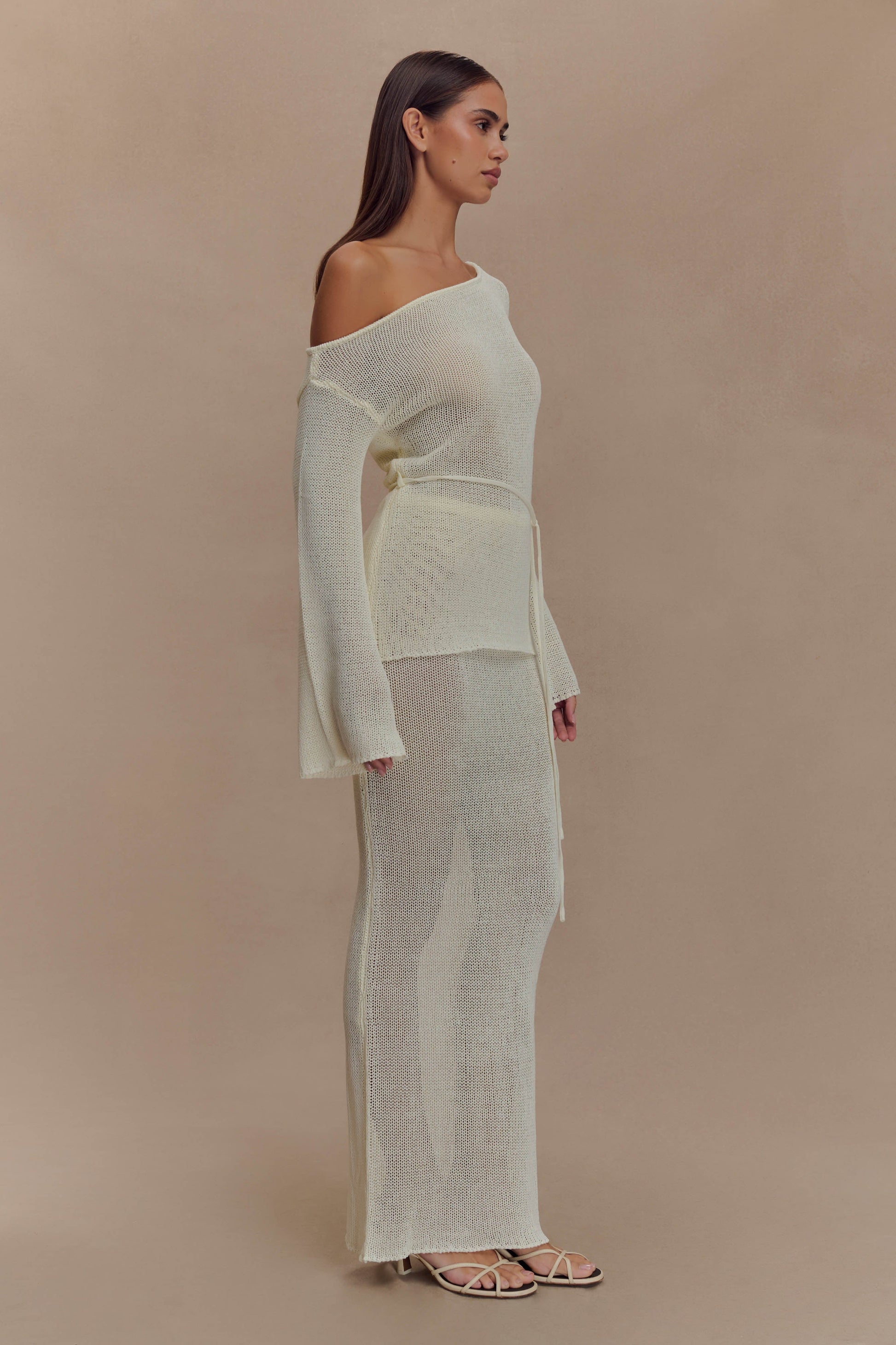 Reagan Knit Maxi Skirt - White #6