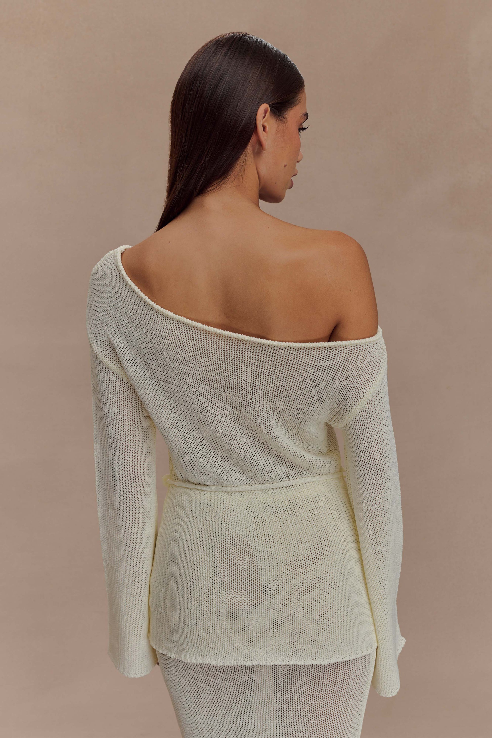Reagan Off Shoulder Knit Top - White #3