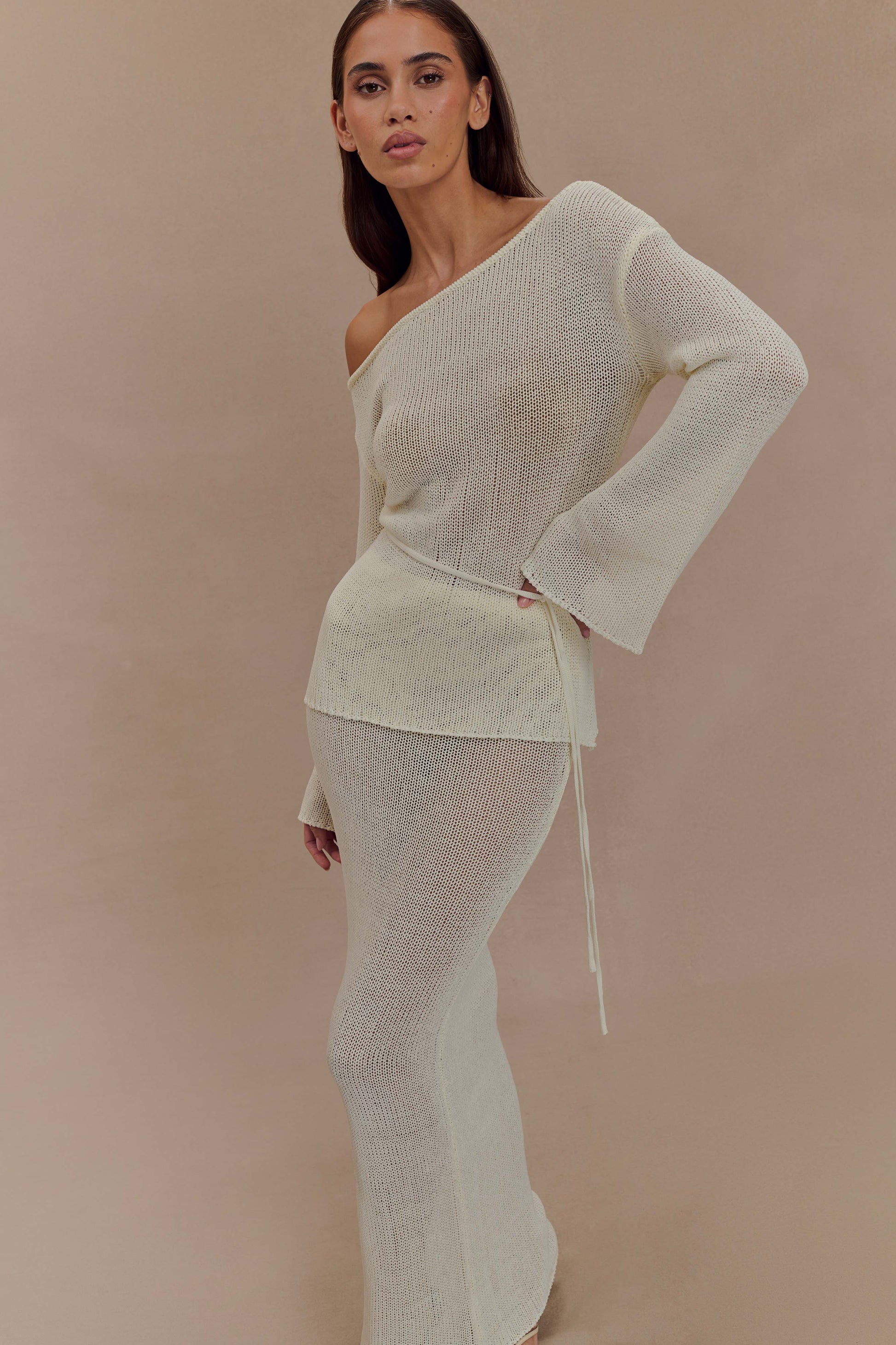 Reagan Knit Maxi Skirt - White #4