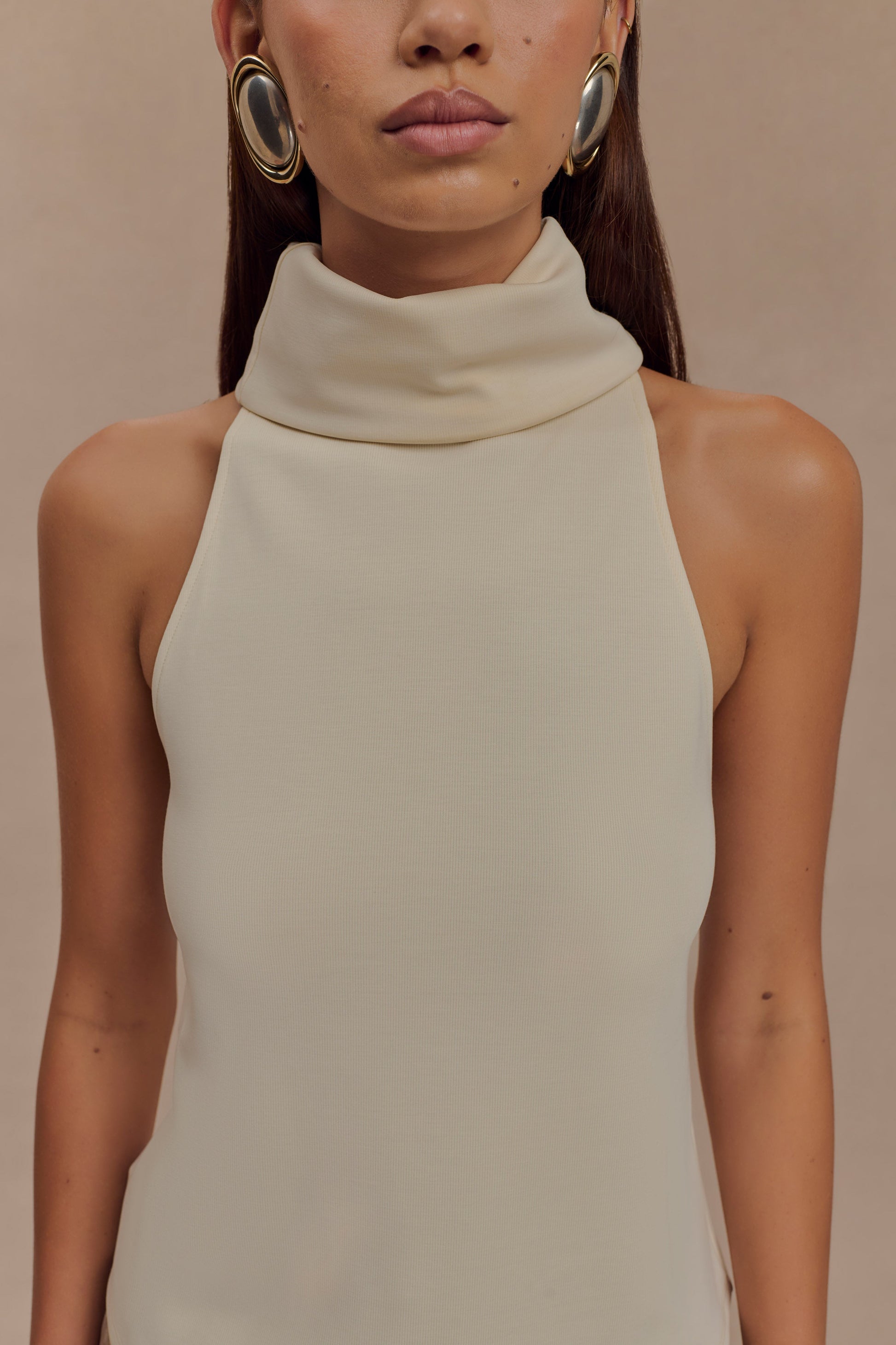 Birdie High Neck Sleeveless Top - Ivory #4