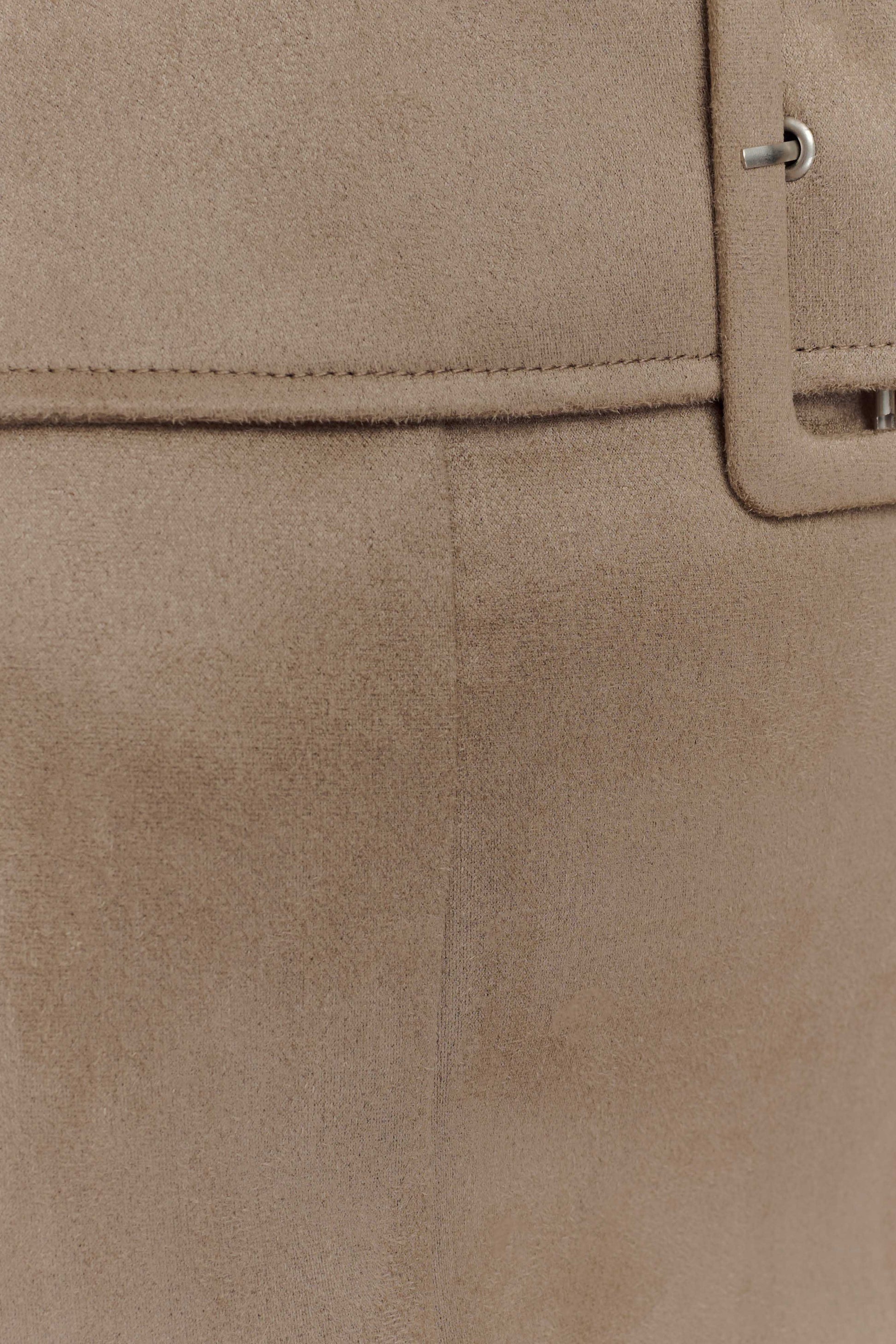 Hayes Faux Suede Belted Mini Skirt - Sand #7