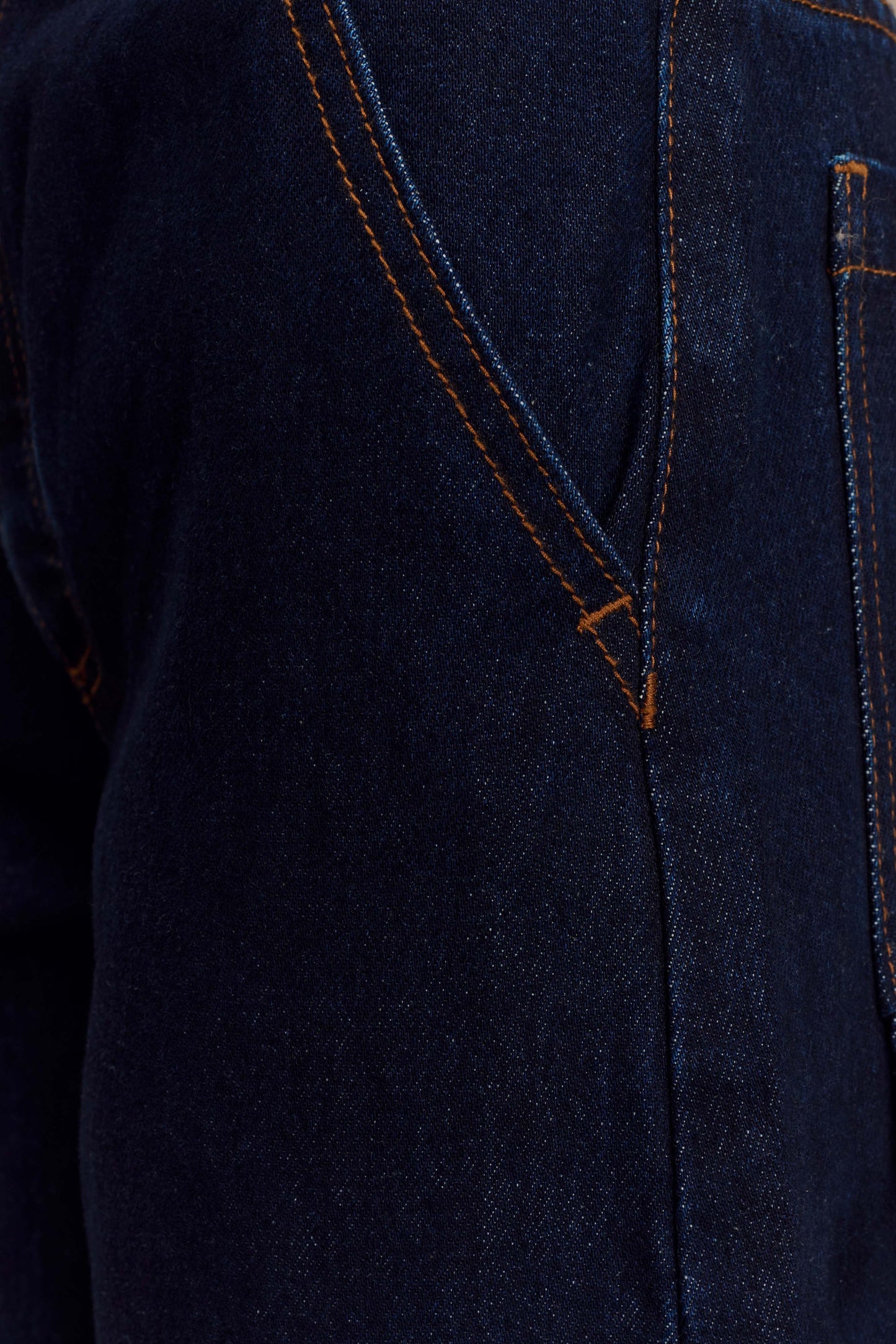 Renata Barrel Denim Jeans - Indigo Blue