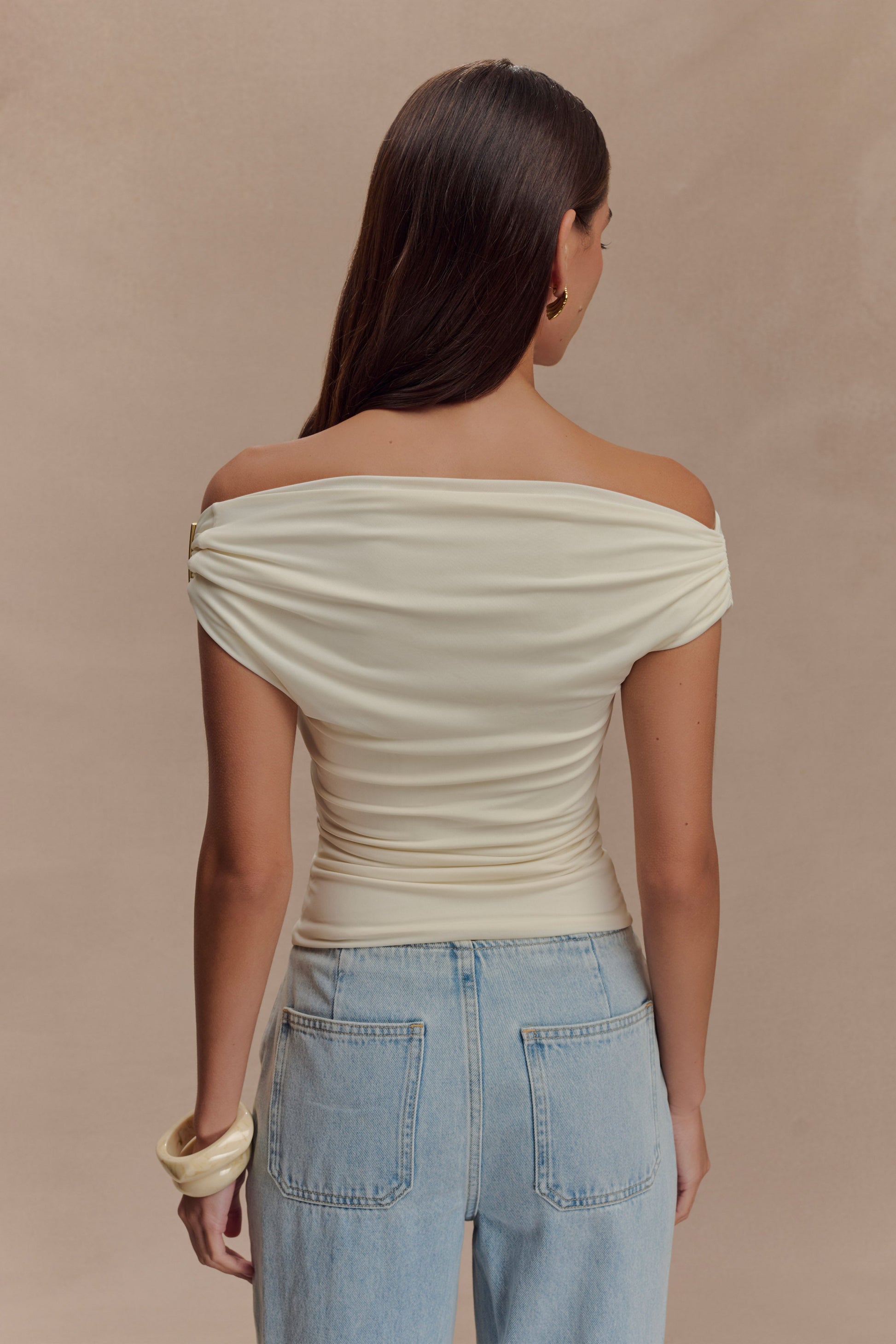 Kinsley Slinky Top With Hardware - Ivory #2