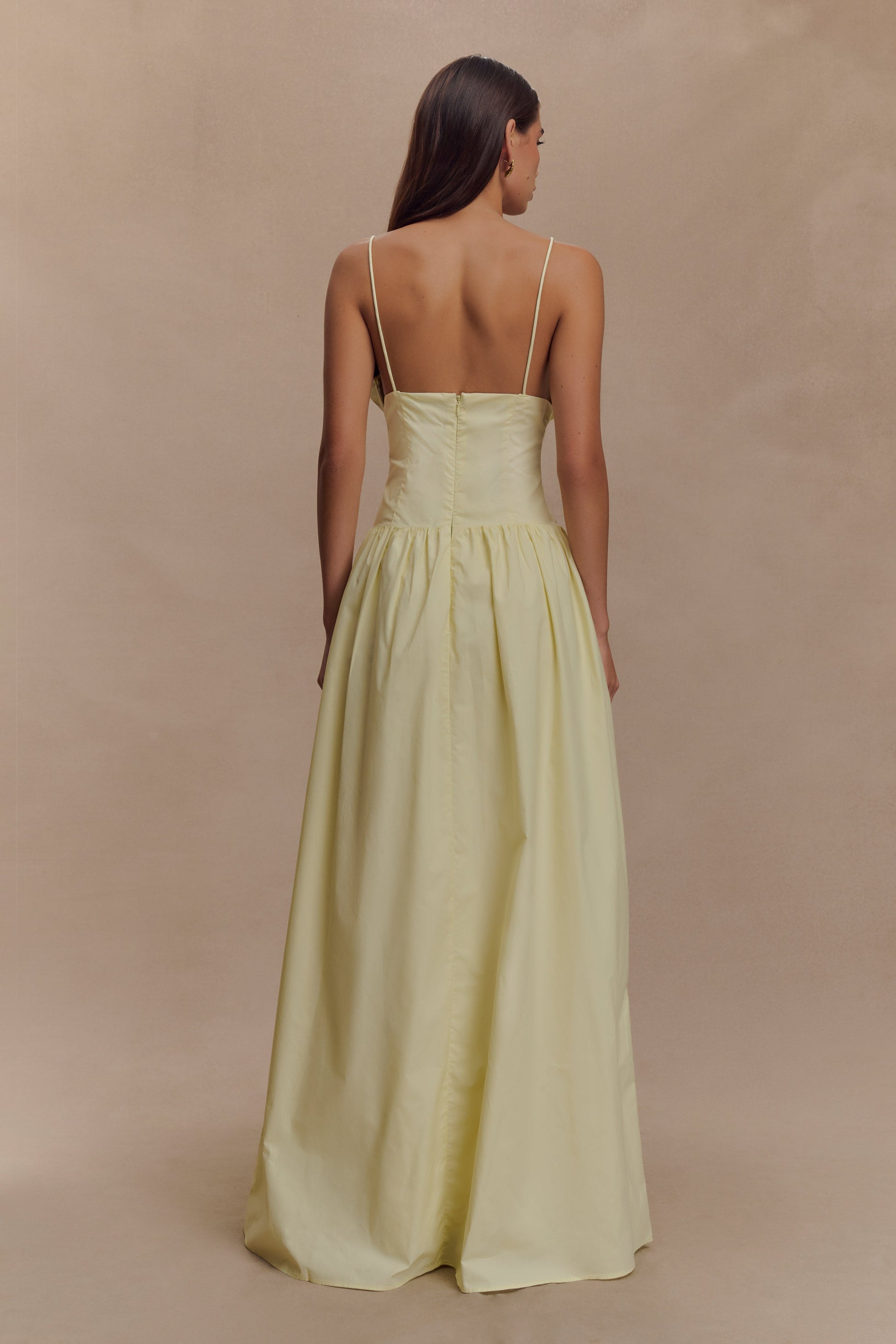 Janis Cotton Frill Maxi Dress - Lemon #2