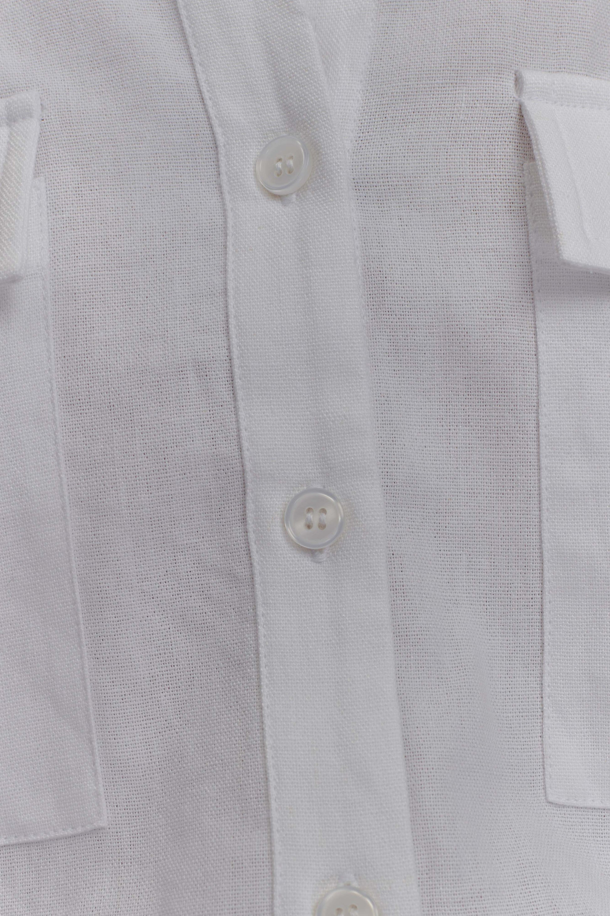 Adia Linen Belted Playsuit - White #8