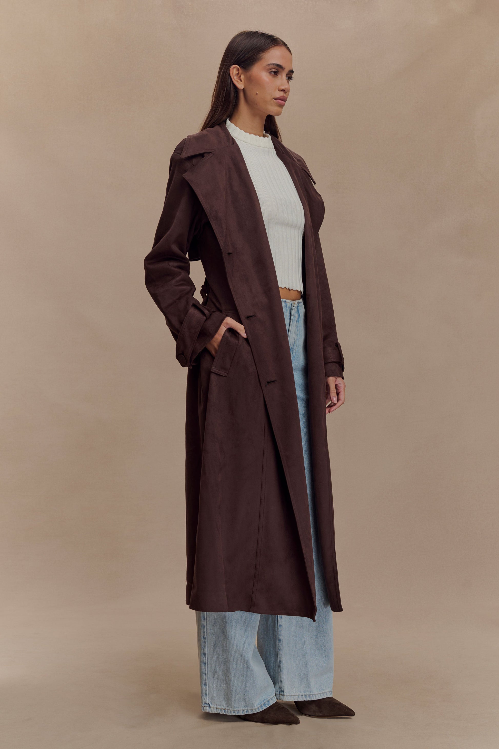 Marc Faux Suede Coat - Cocoa Chocolate #5