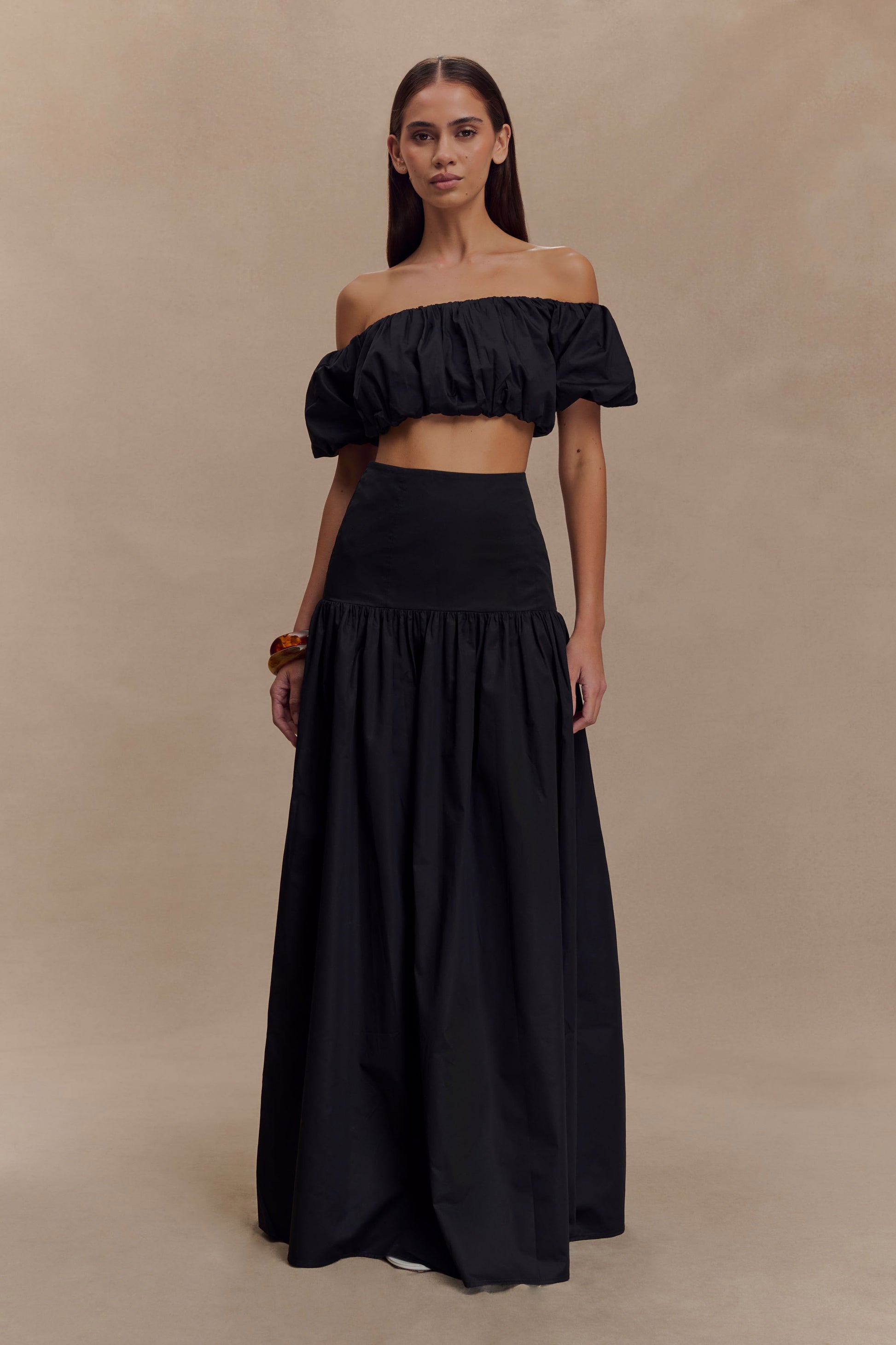 Autumn Off Shoulder Bubble Top - Black #5