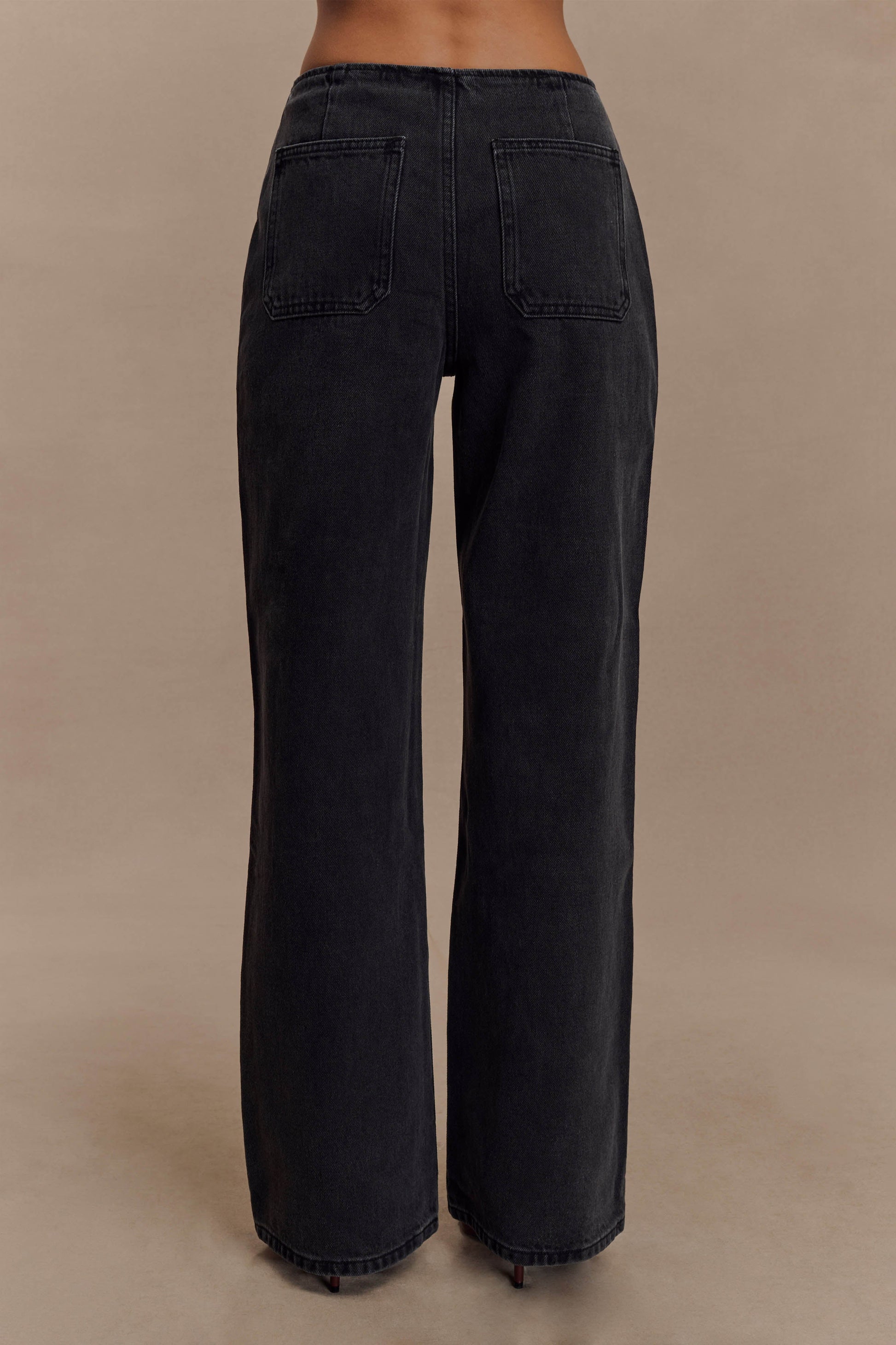 Caitlin Mid Rise Denim Jeans - Washed Black #2