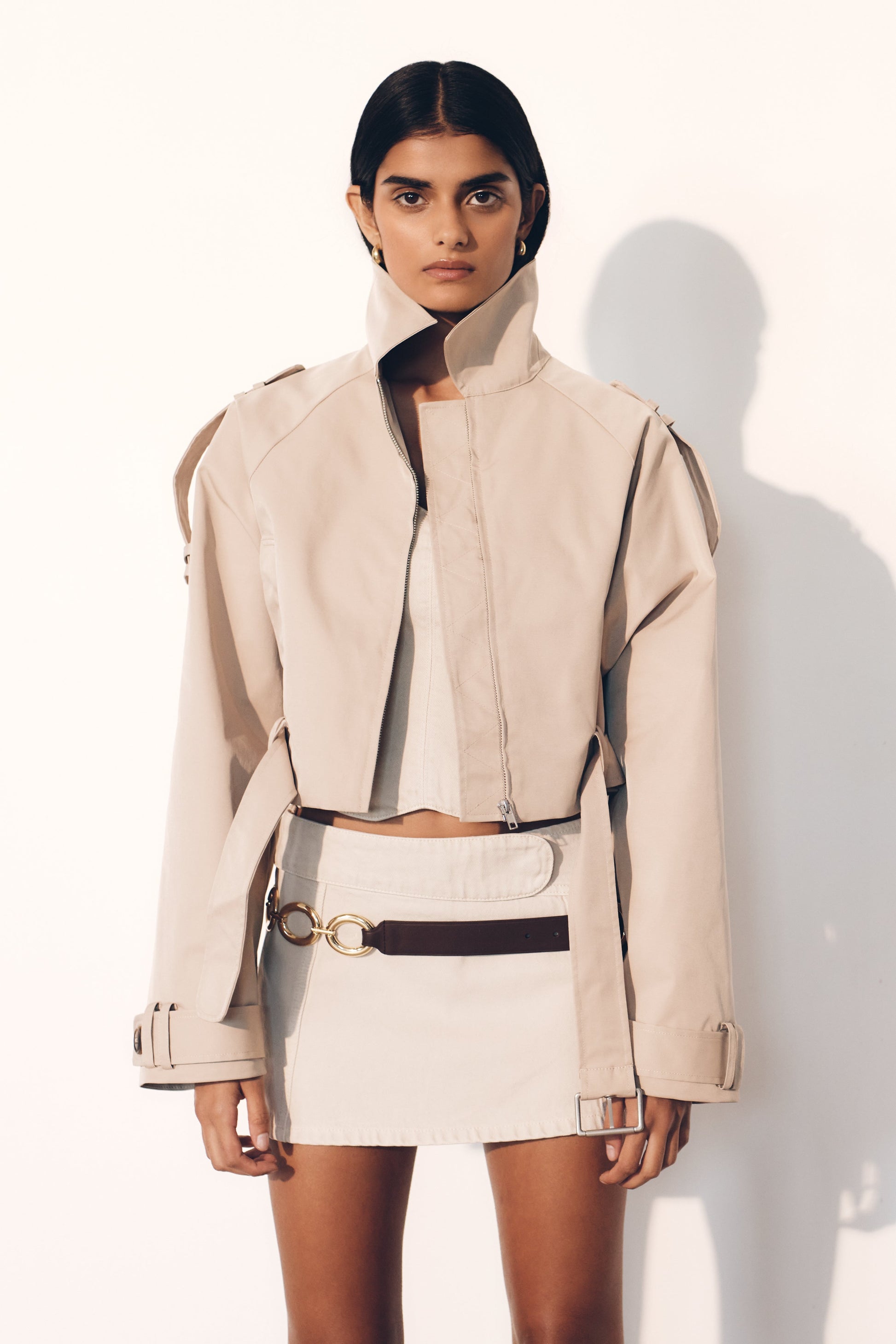 Frank Cropped Collared Jacket - Camel #2