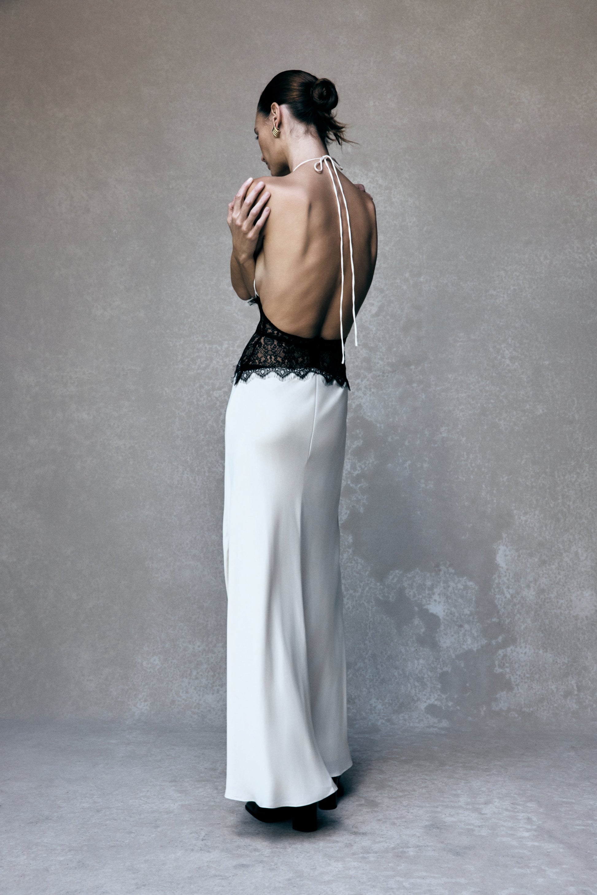 Dinah Lace And Satin Maxi Dress - Black/Ivory #2