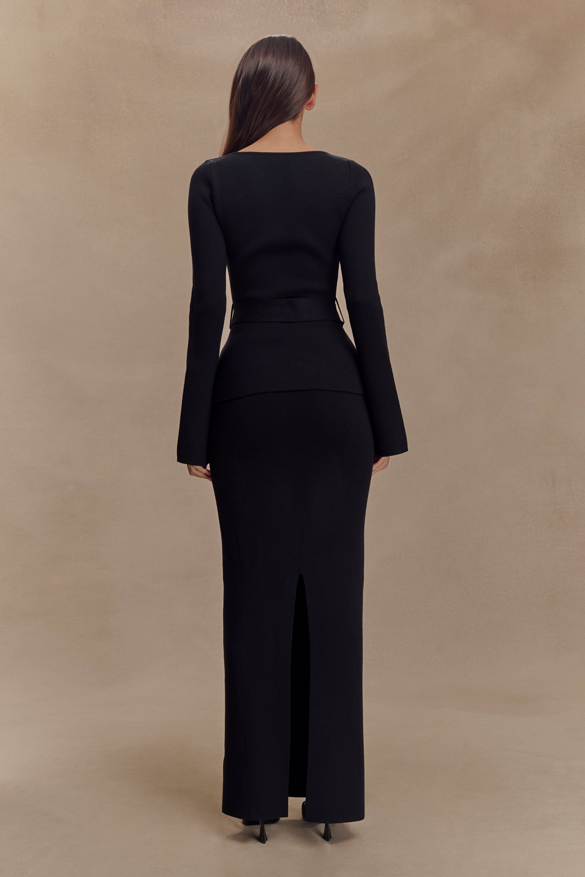 Justine Belted Knit Top - Black #2