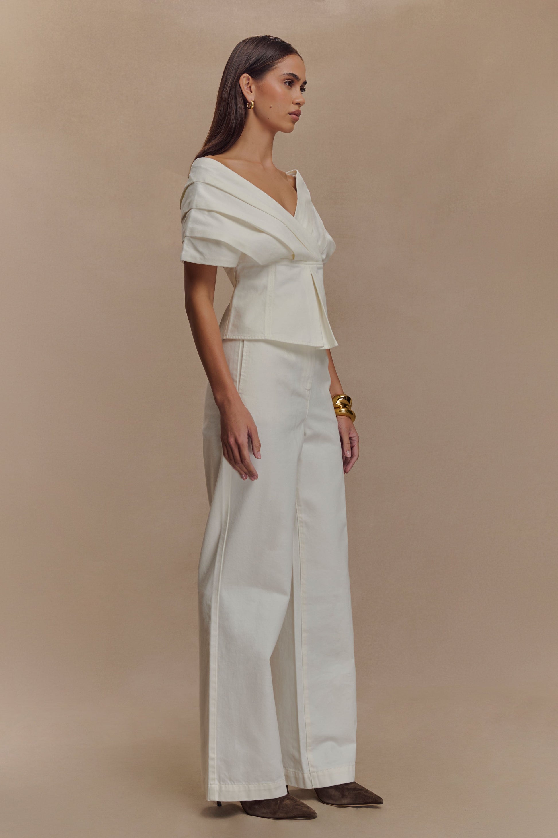 Rayne Wide Leg Denim Jeans - White #5