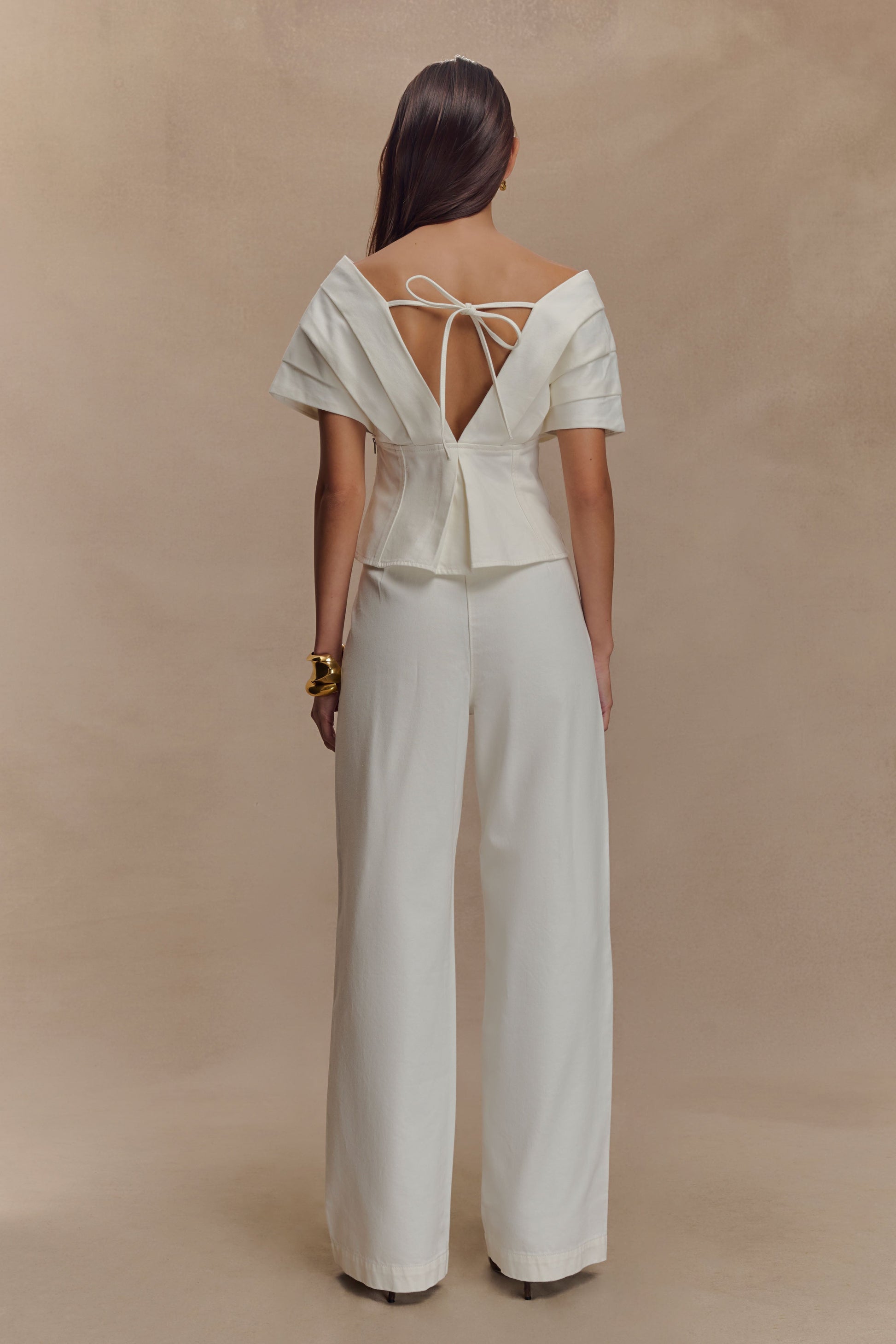 Rayne Off Shoulder Denim Top - White #5