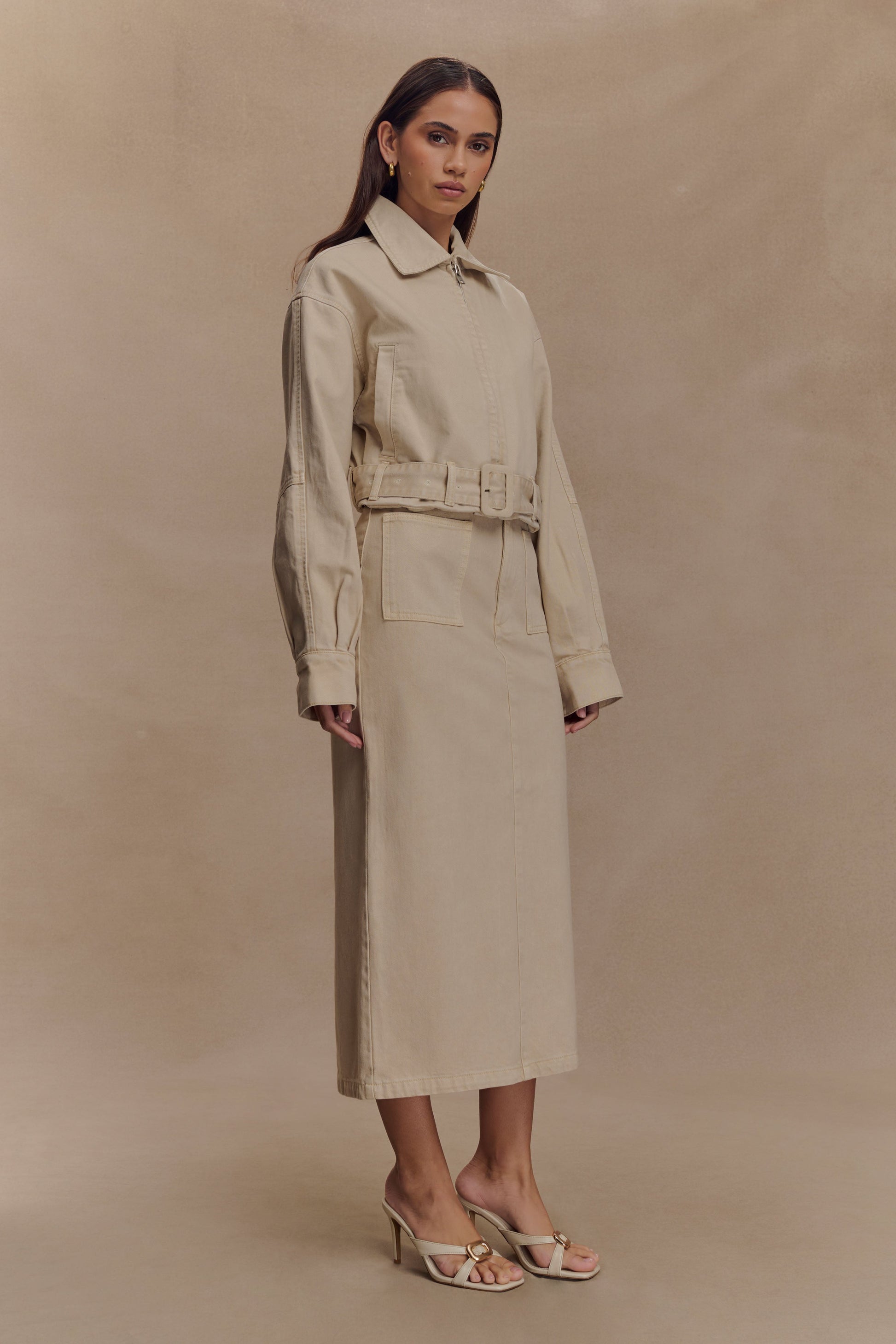 Fallon Denim Midi Skirt - Stone Wash #4