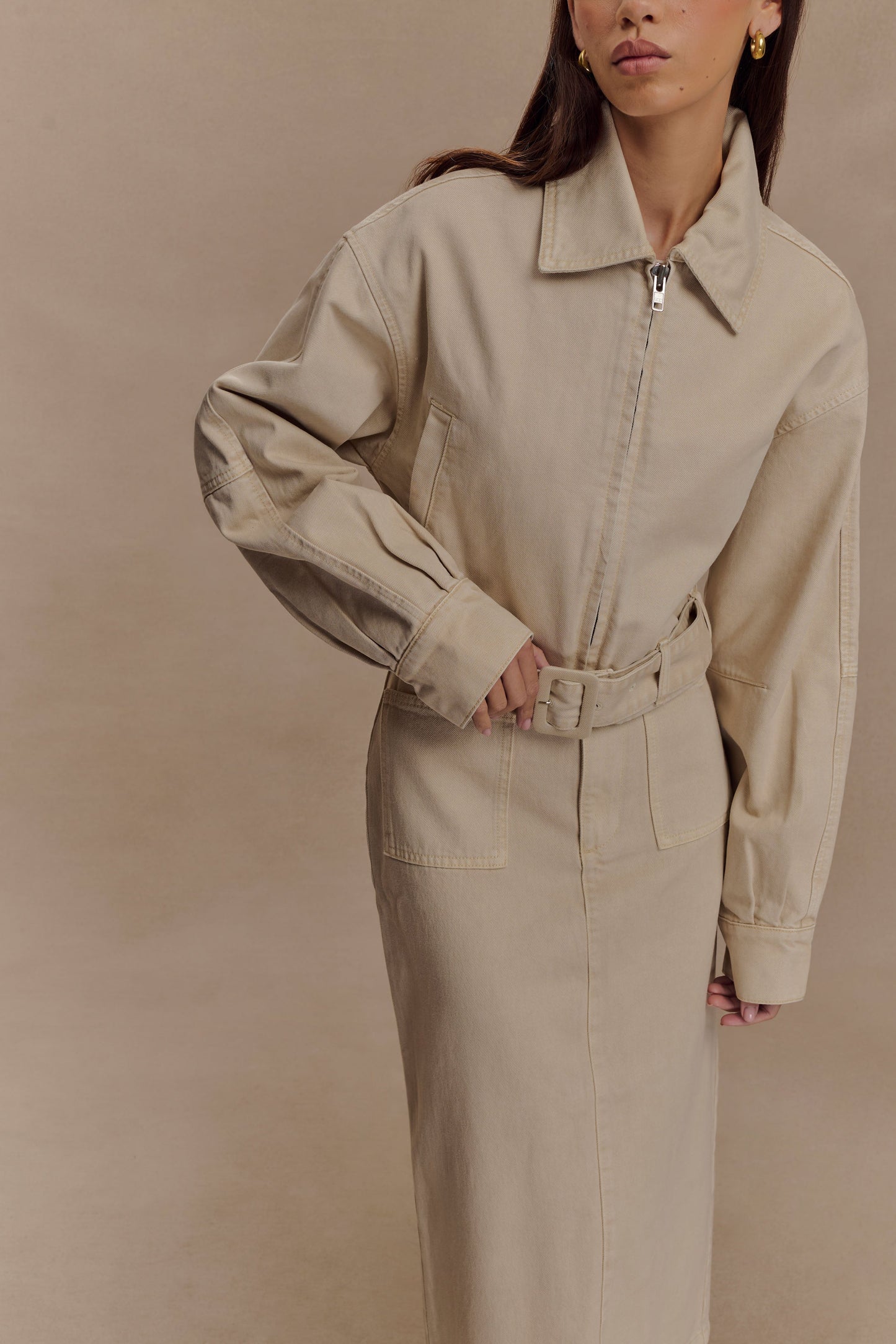 Fallon Cropped Denim Jacket - Stone Wash