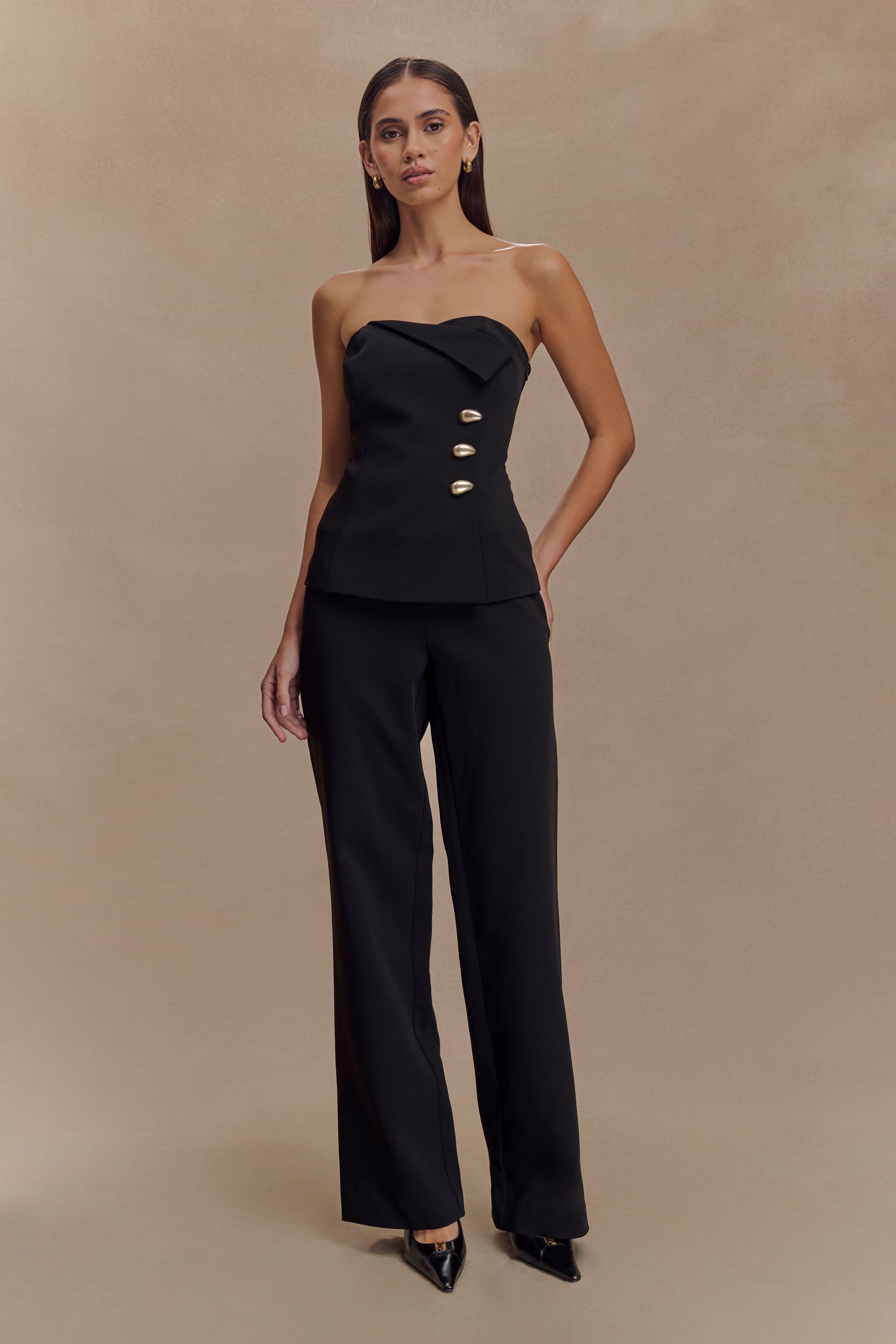 Lindie Strapless Suiting Top - Black #5
