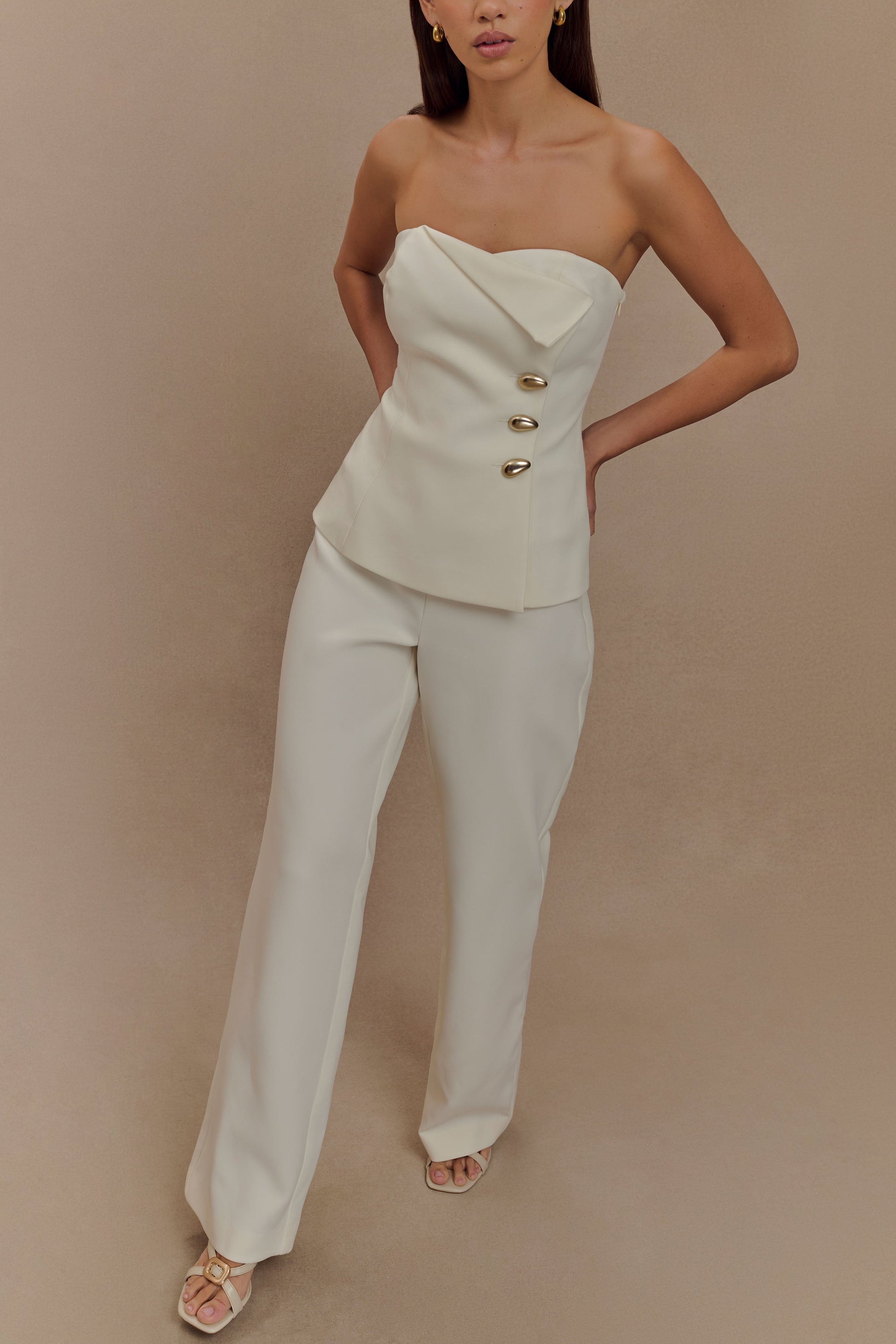 Lindie Straight Leg Suiting Pants - Ivory #3