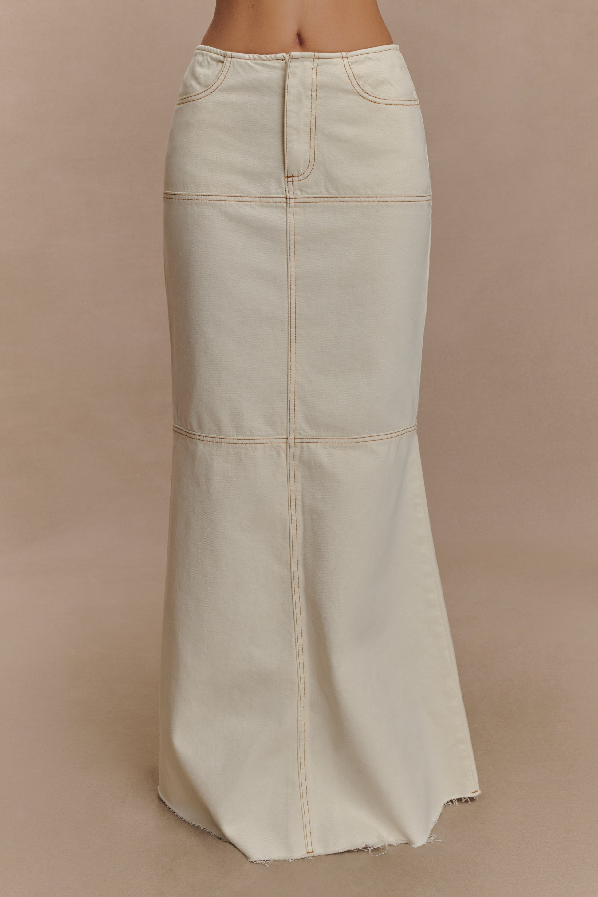 Loretta Denim Maxi Skirt - Ecru #2