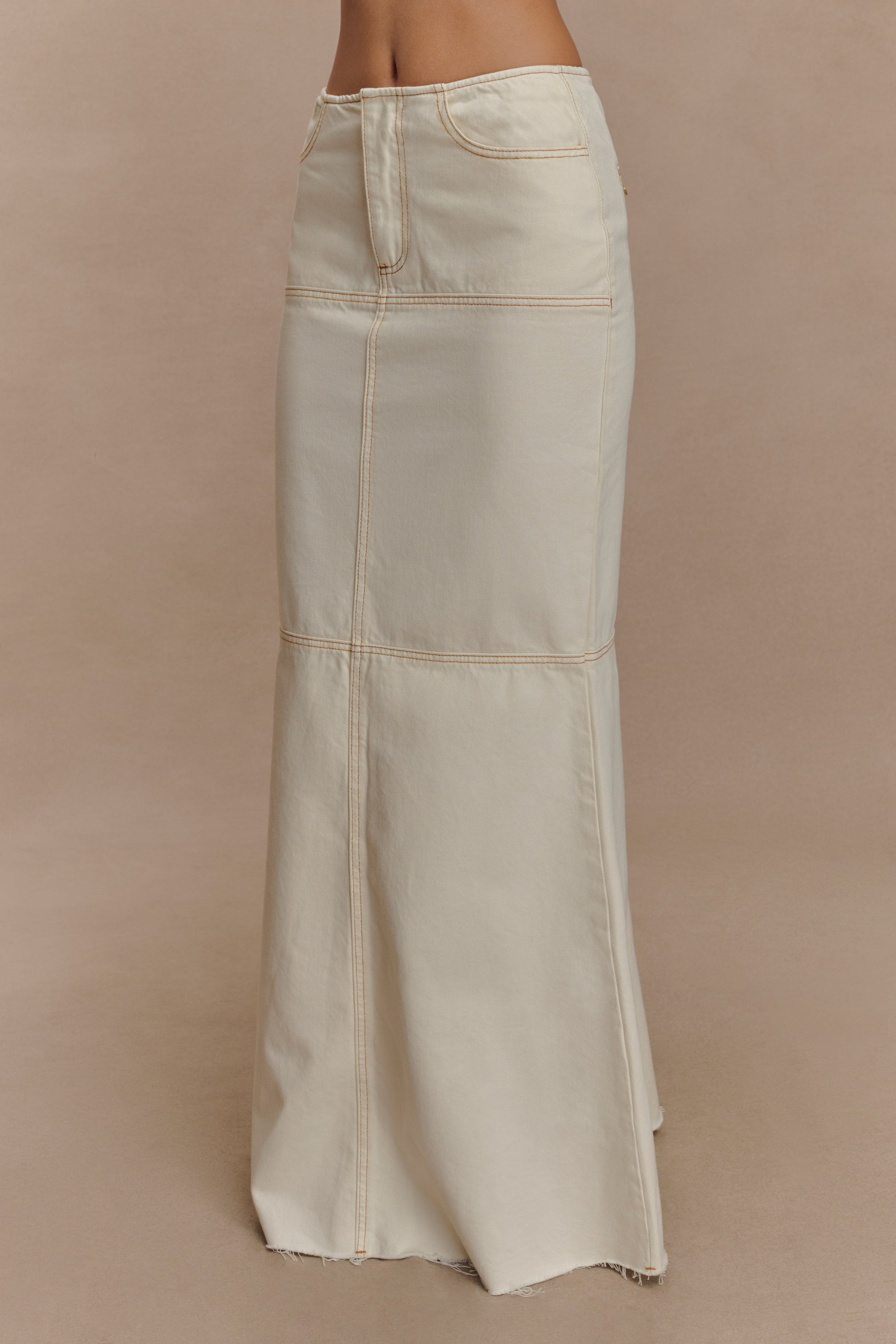 Loretta Denim Maxi Skirt - Ecru #7