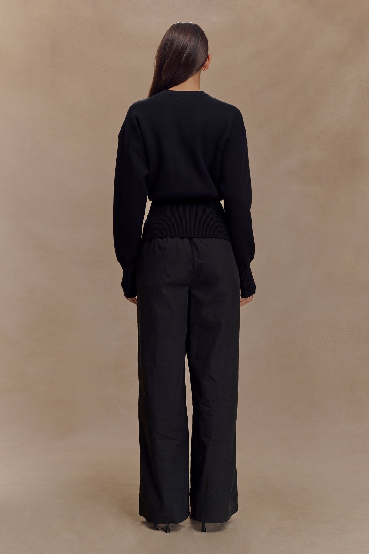 Campbell Cotton Wide Leg Pants - Black #4