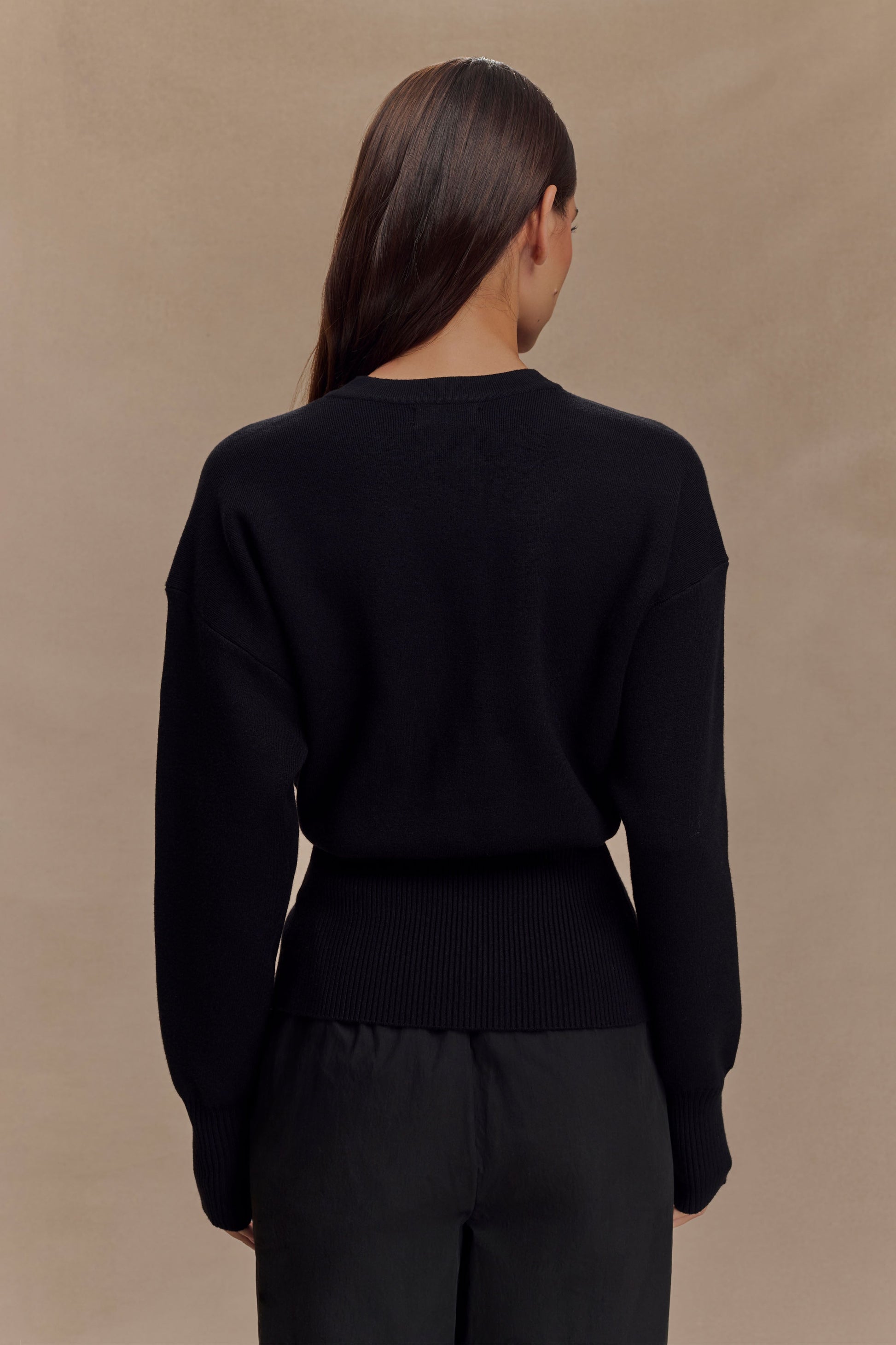 Alexia Buttoned Oversized Cardigan - Black #2