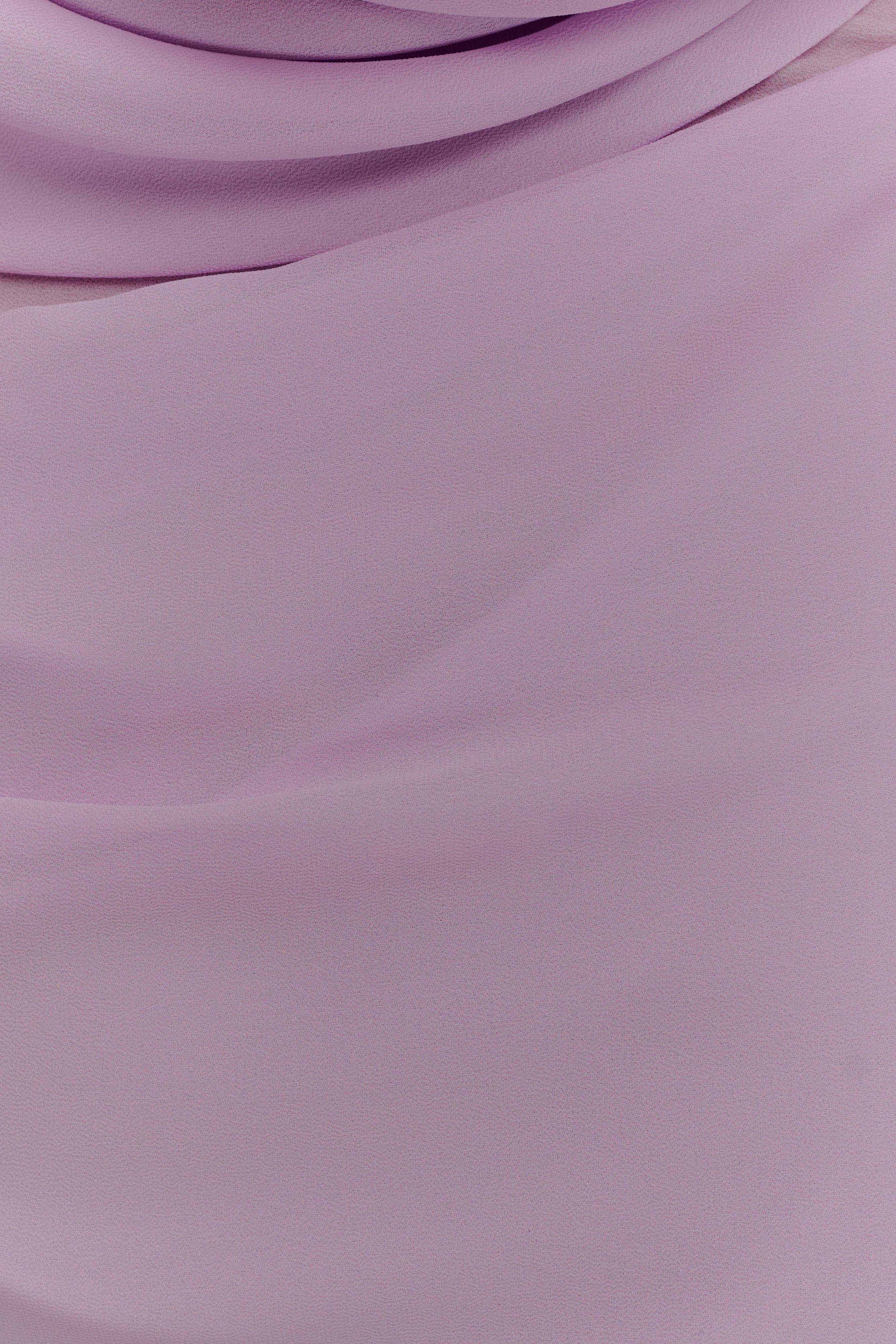 Daria Draped Chiffon Maxi Dress - Light Lilac #5