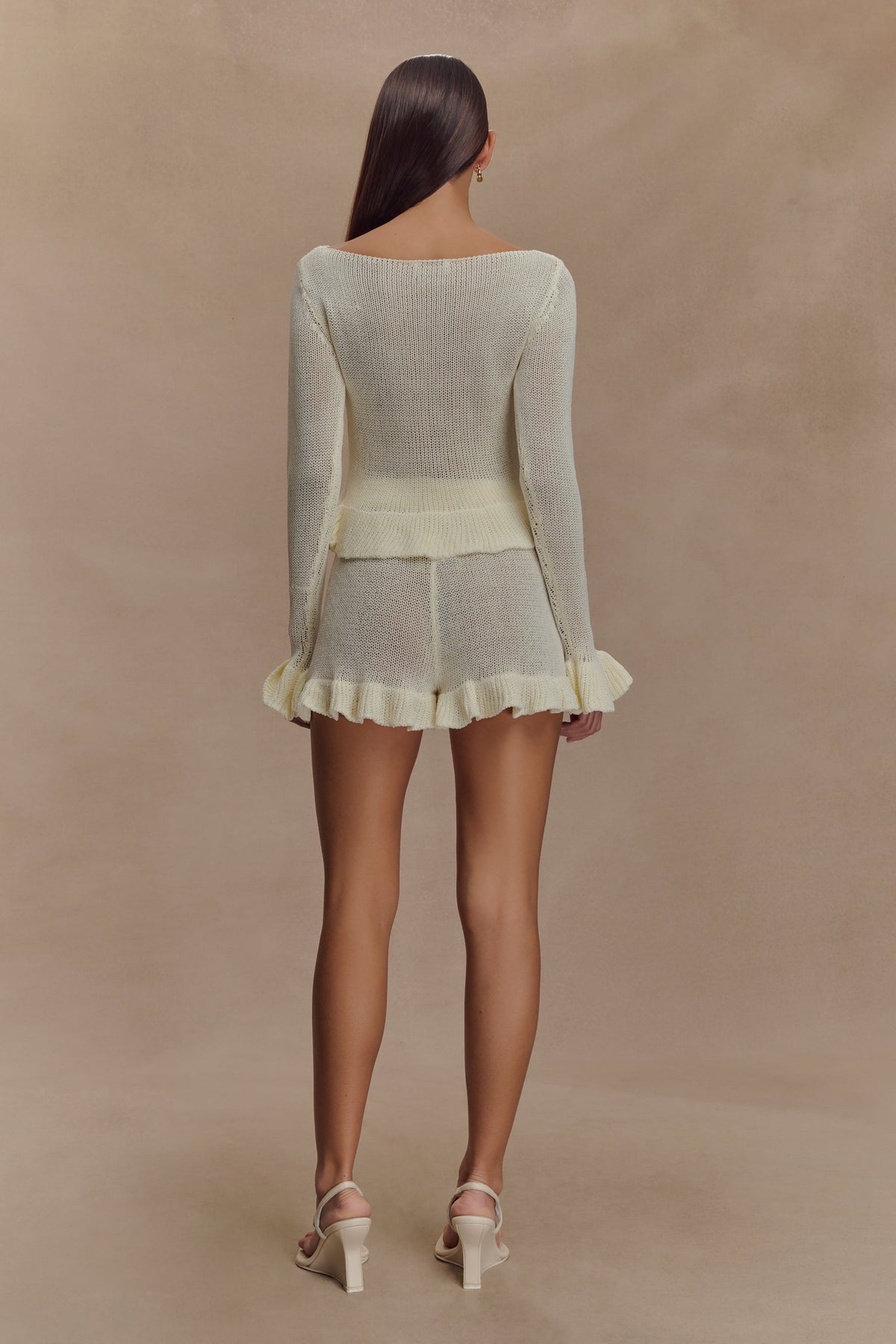 Eleanor Knit Frill Cardigan - White #6