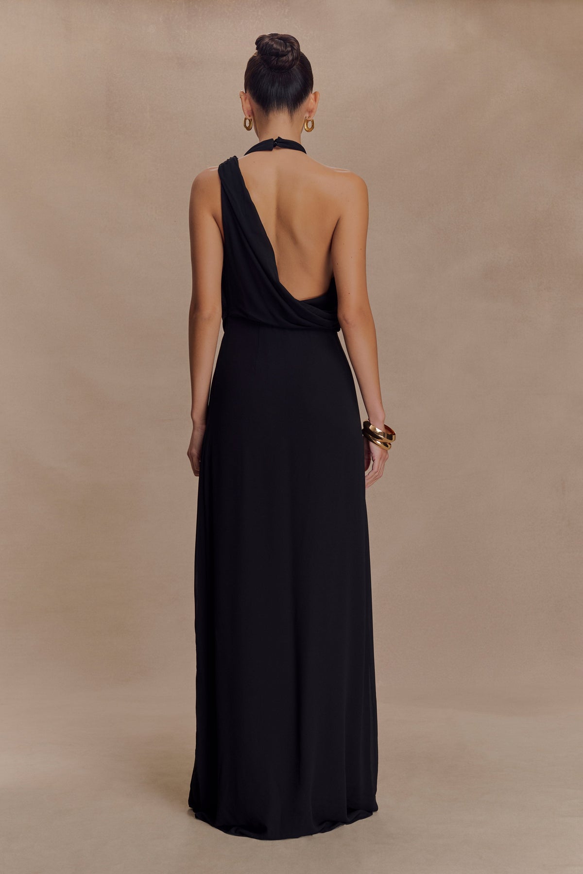 Galia Cowl Neck Maxi Dress - Black #2