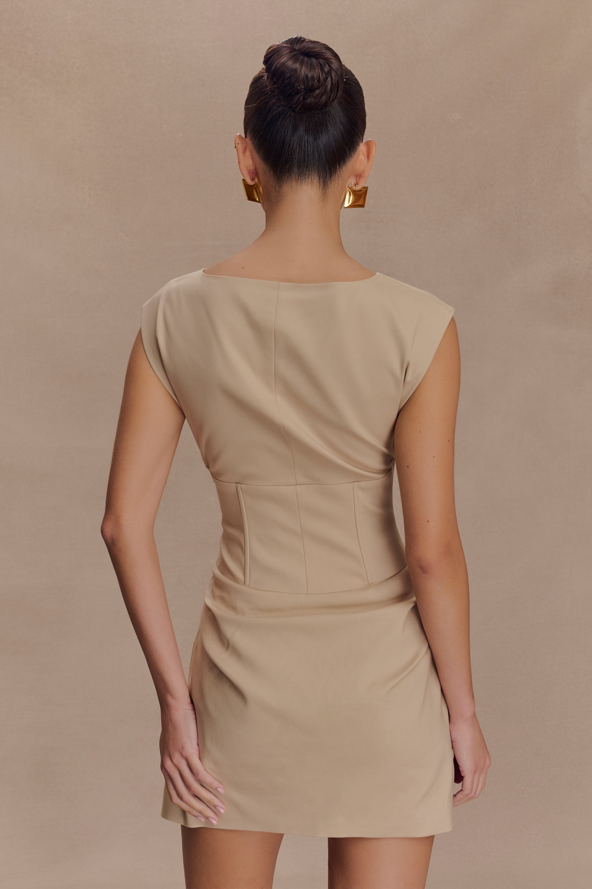Doris Sleeveless Mini Dress - Camel #5
