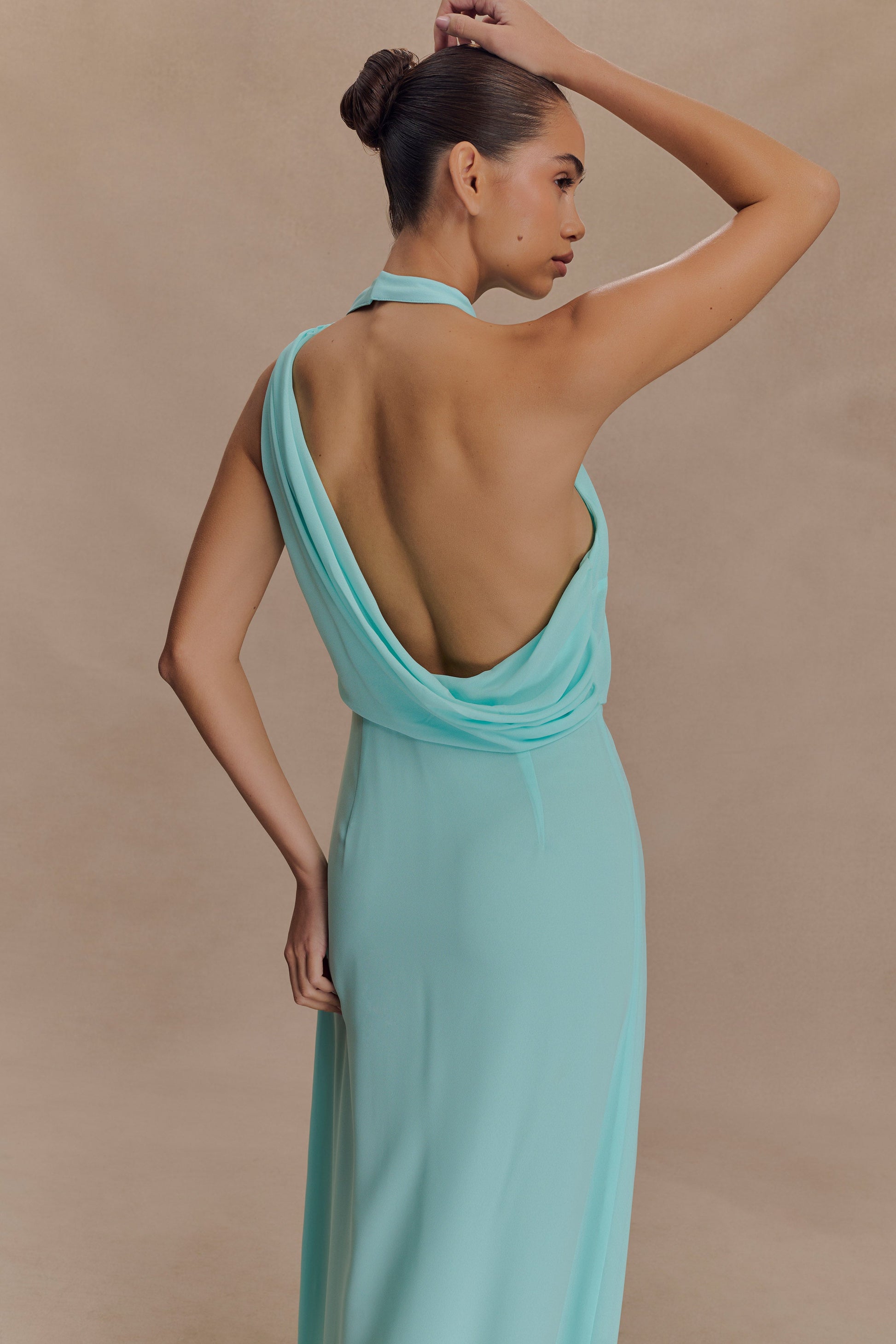 Galia Cowl Neck Maxi Dress - Lagoon #5