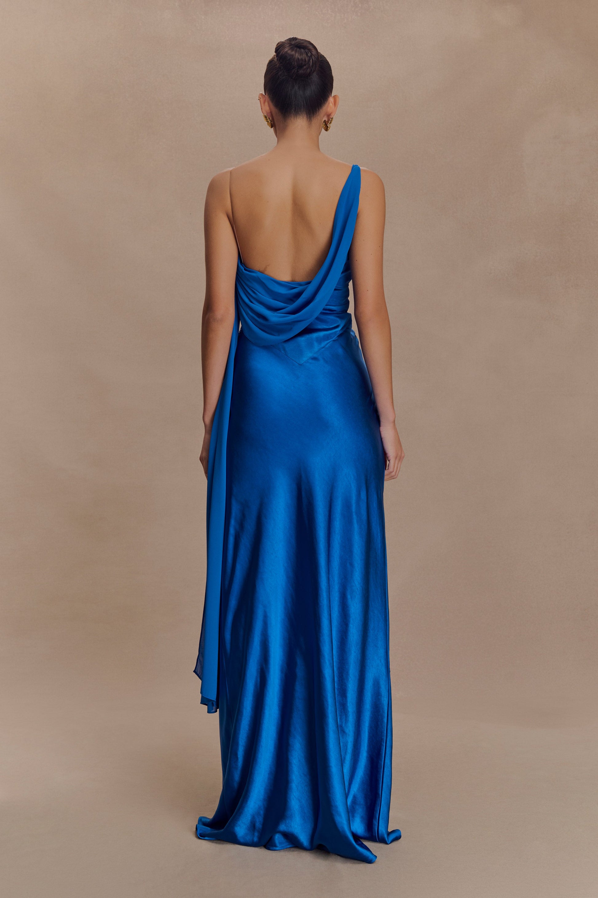 Carah Satin And Chiffon Maxi Dress - Cobalt #2