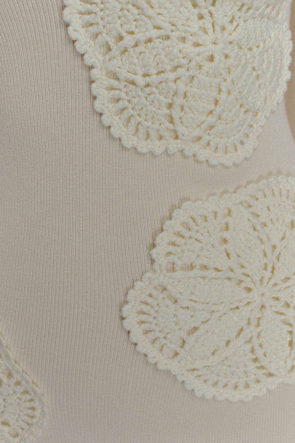 Amari Knit Crochet Knit Mini Dress - Ivory #5